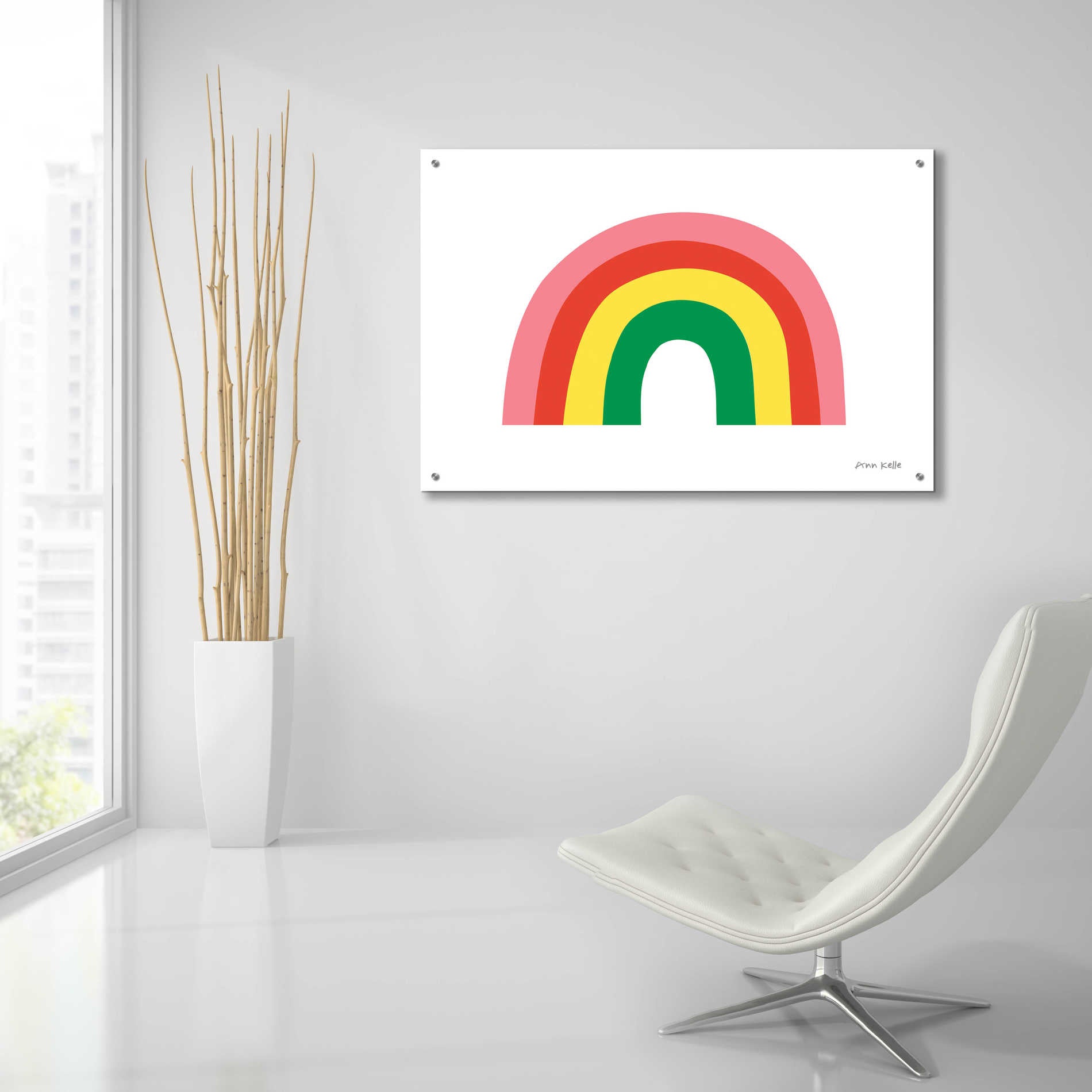 Epic Art 'Rainbow I' by Ann Kelle Designs, Acrylic Glass Wall Art,36x24