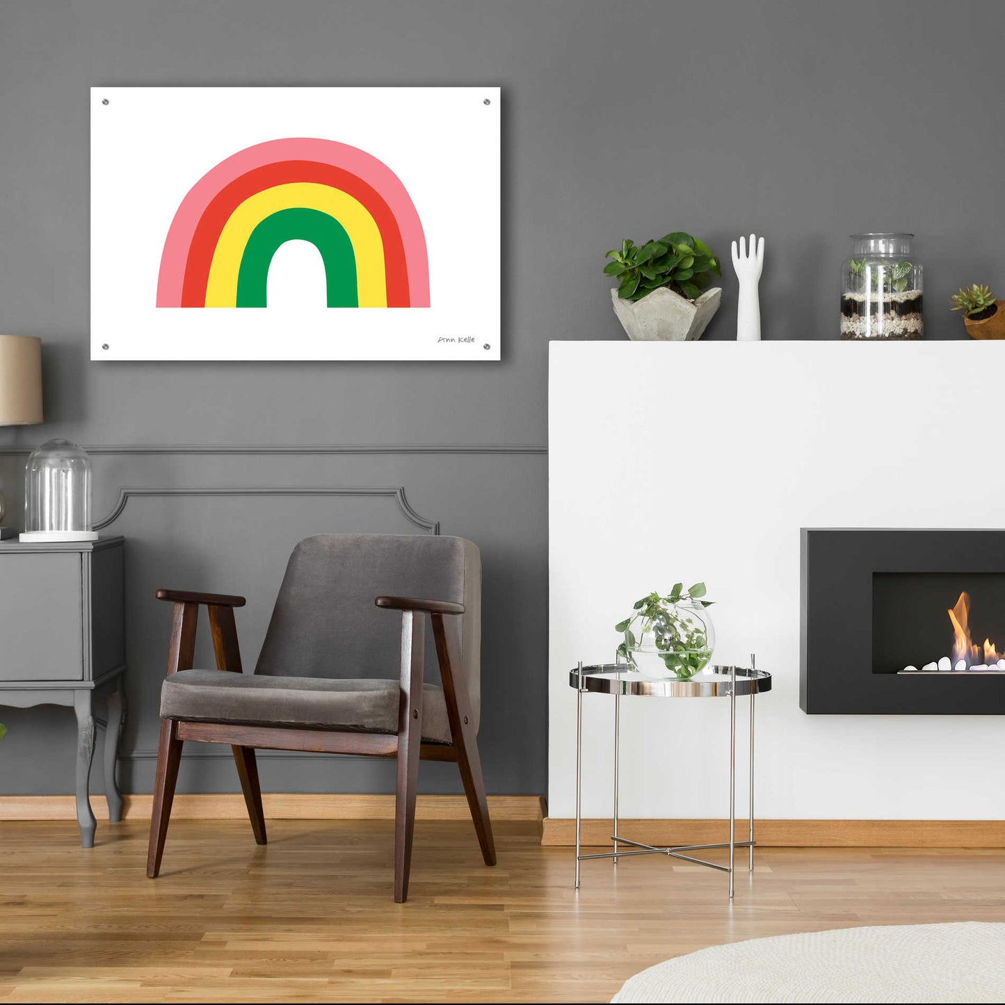 Epic Art 'Rainbow I' by Ann Kelle Designs, Acrylic Glass Wall Art,36x24