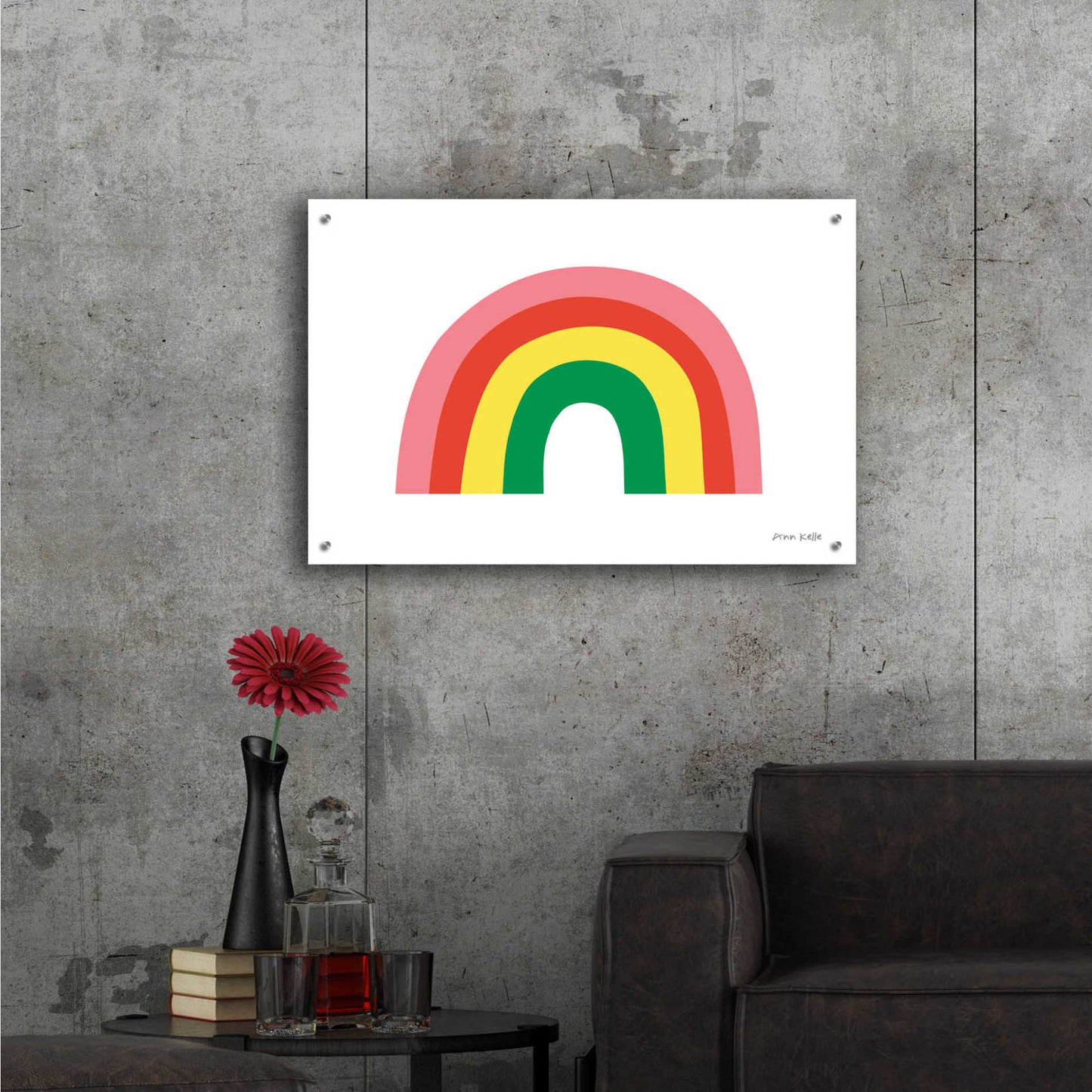 Epic Art 'Rainbow I' by Ann Kelle Designs, Acrylic Glass Wall Art,36x24