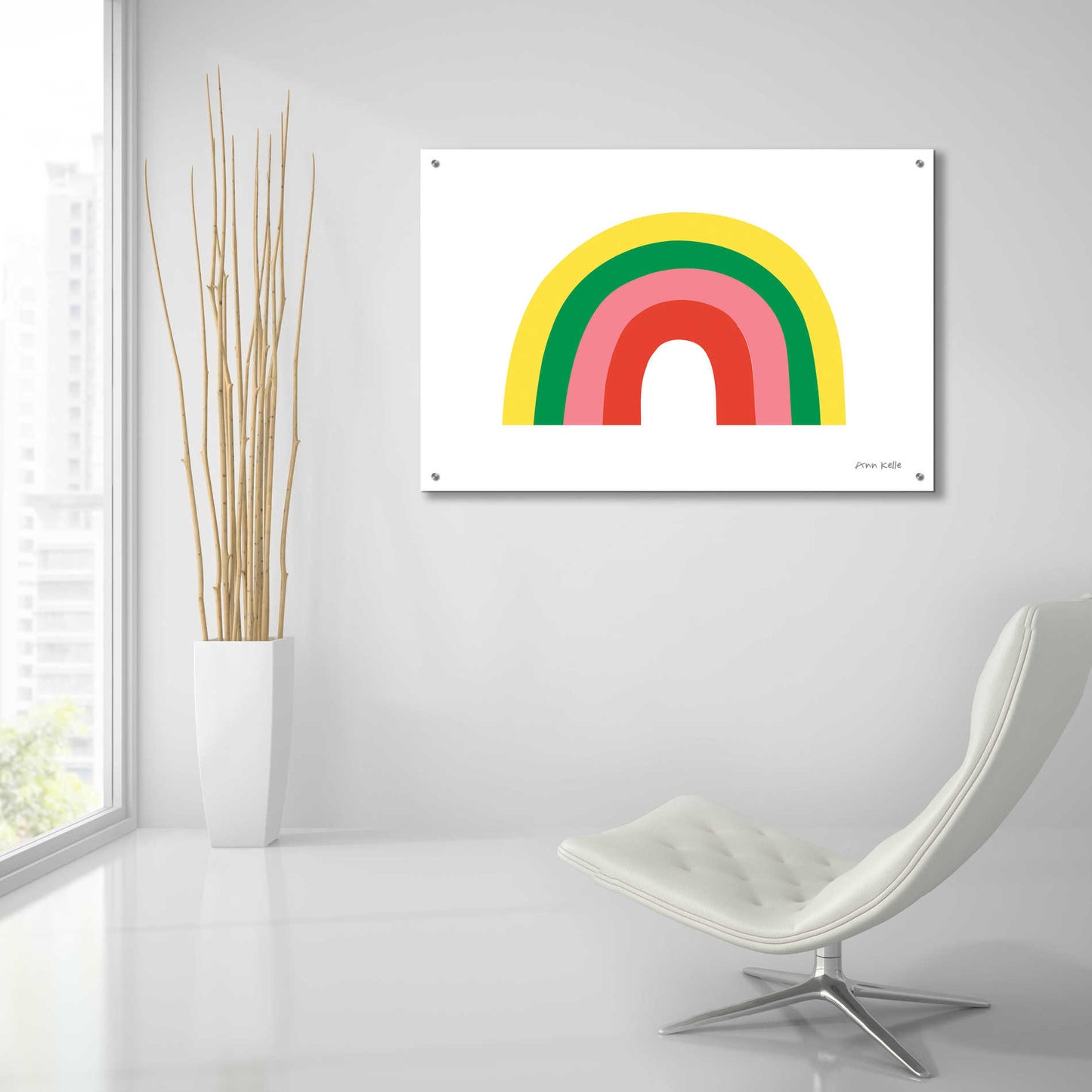 Epic Art 'Rainbow II' by Ann Kelle Designs, Acrylic Glass Wall Art,36x24