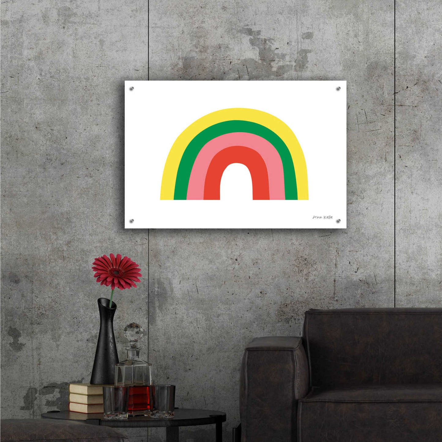 Epic Art 'Rainbow II' by Ann Kelle Designs, Acrylic Glass Wall Art,36x24