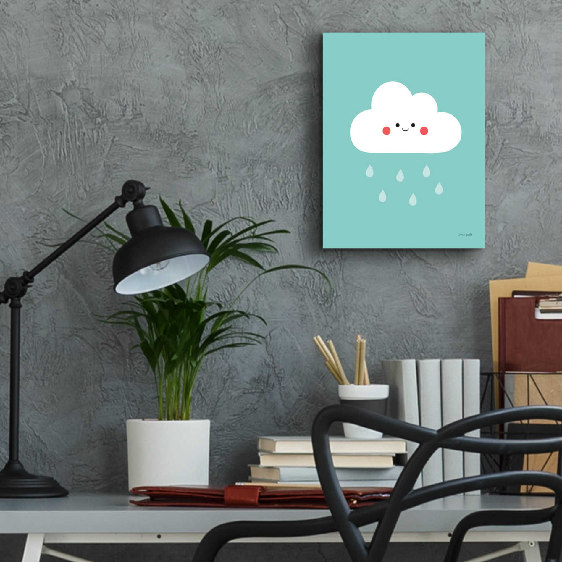 Epic Art 'Happy Cloud II' by Ann Kelle Designs, Acrylic Glass Wall Art,12x16