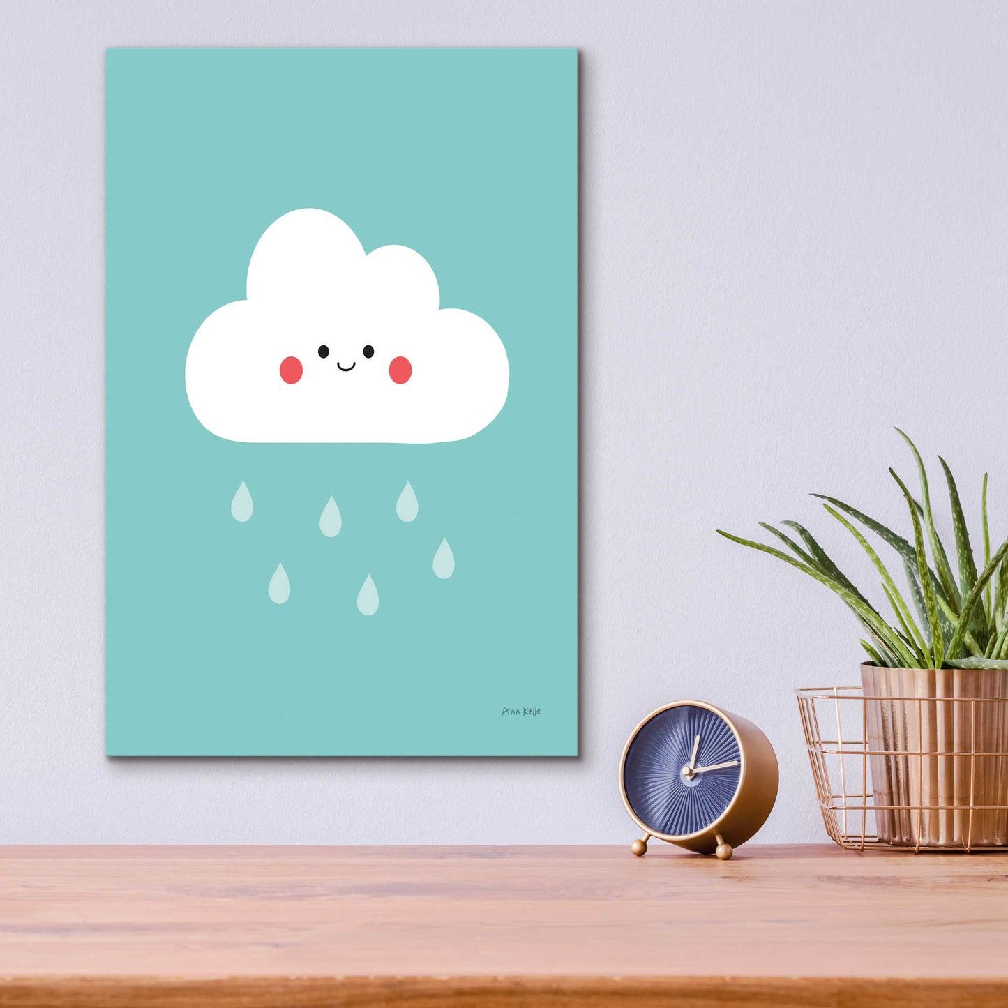 Epic Art 'Happy Cloud II' by Ann Kelle Designs, Acrylic Glass Wall Art,12x16