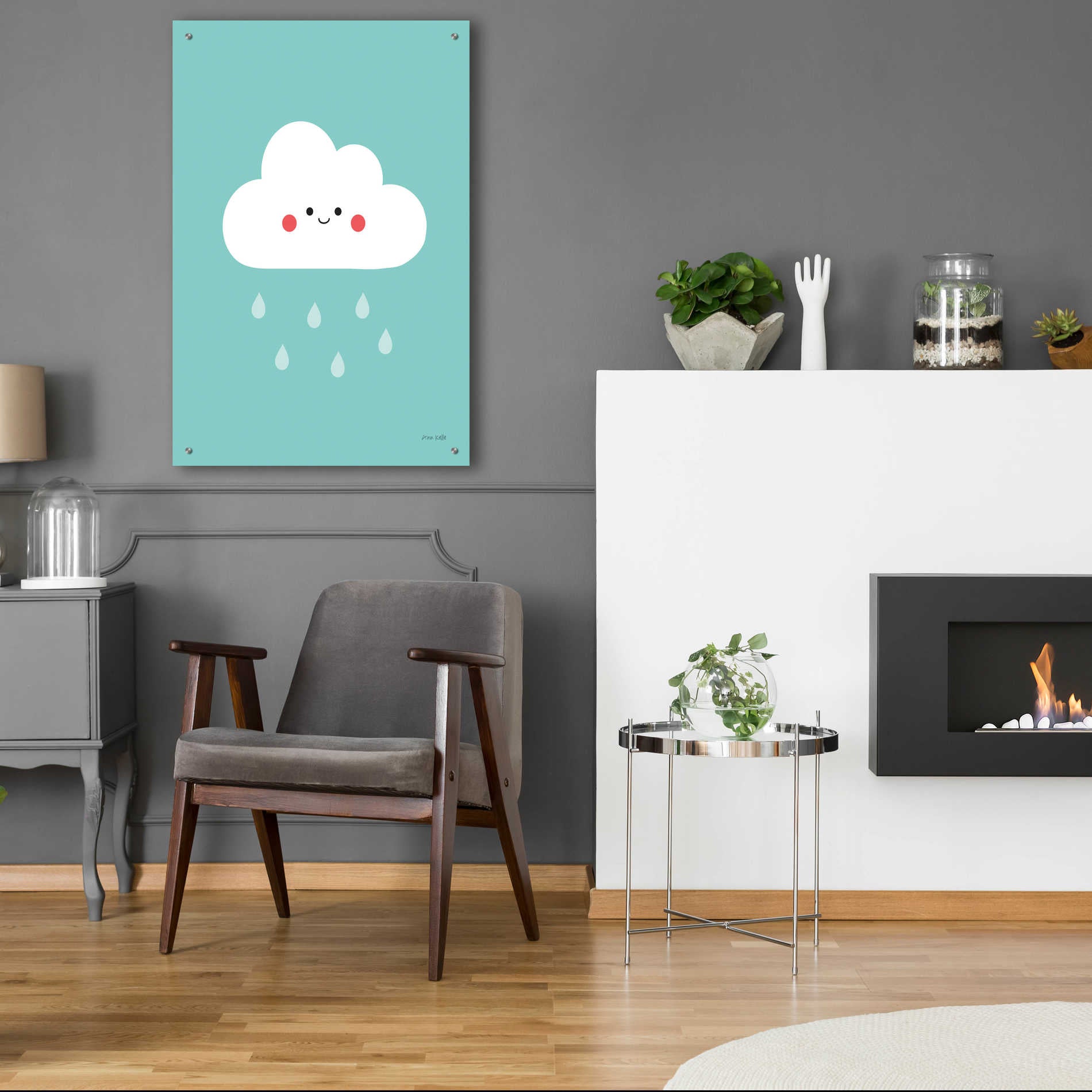 Epic Art 'Happy Cloud II' by Ann Kelle Designs, Acrylic Glass Wall Art,24x36