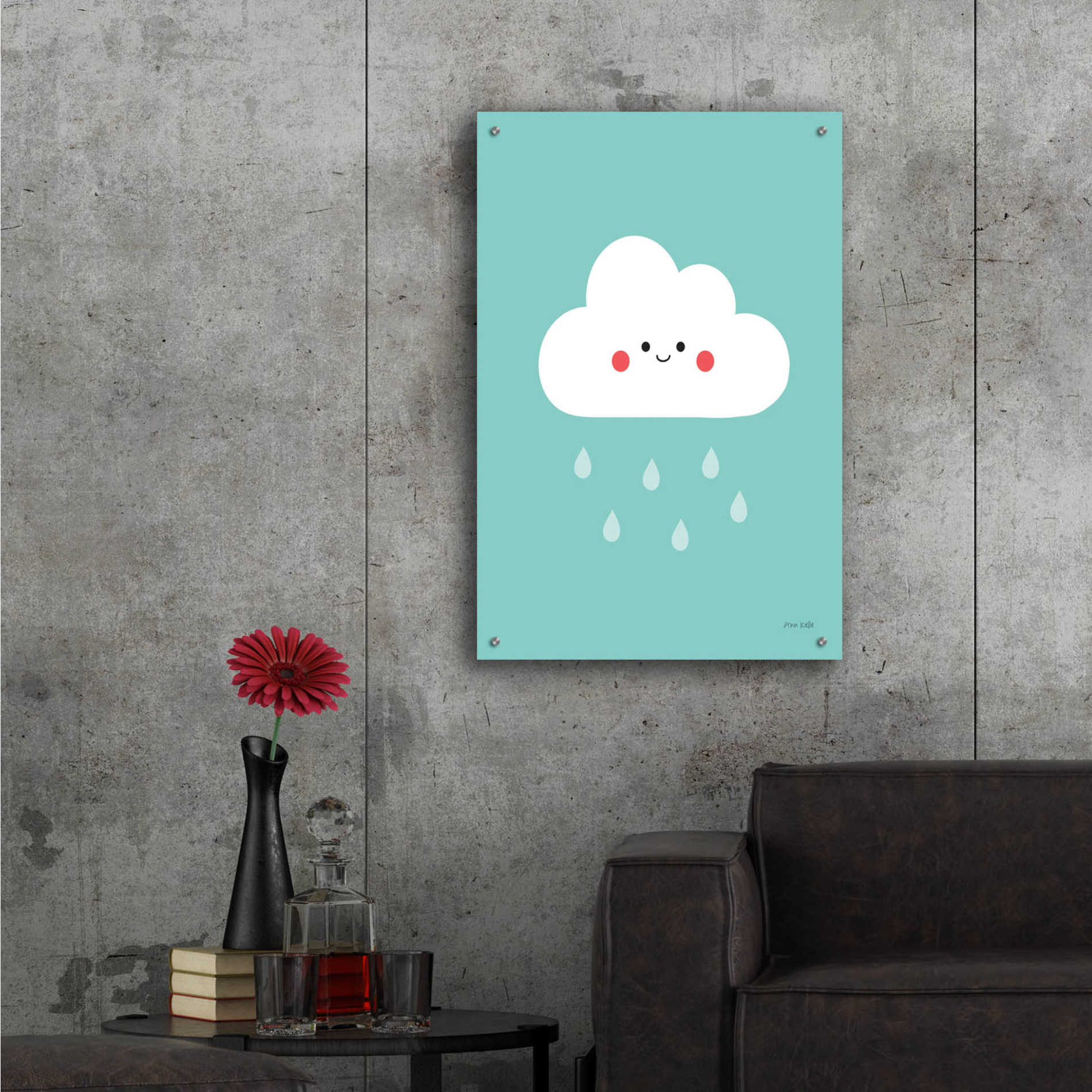 Epic Art 'Happy Cloud II' by Ann Kelle Designs, Acrylic Glass Wall Art,24x36