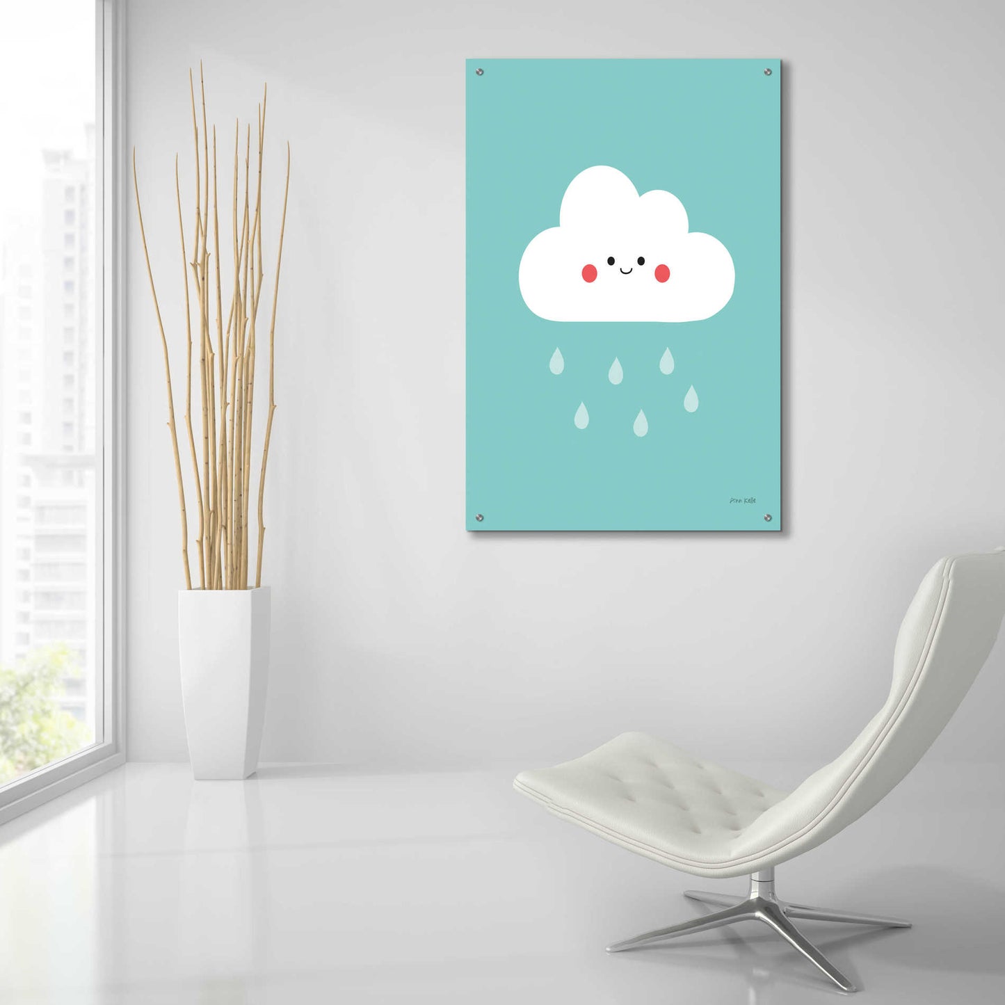 Epic Art 'Happy Cloud II' by Ann Kelle Designs, Acrylic Glass Wall Art,24x36