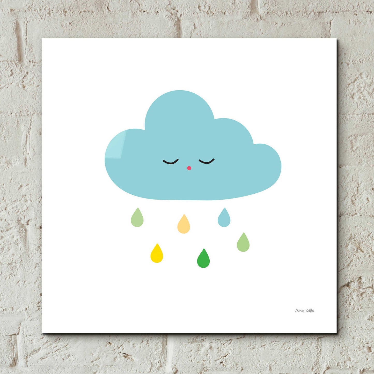 Epic Art 'Sleepy Cloud I' by Ann Kelle Designs, Acrylic Glass Wall Art,12x12