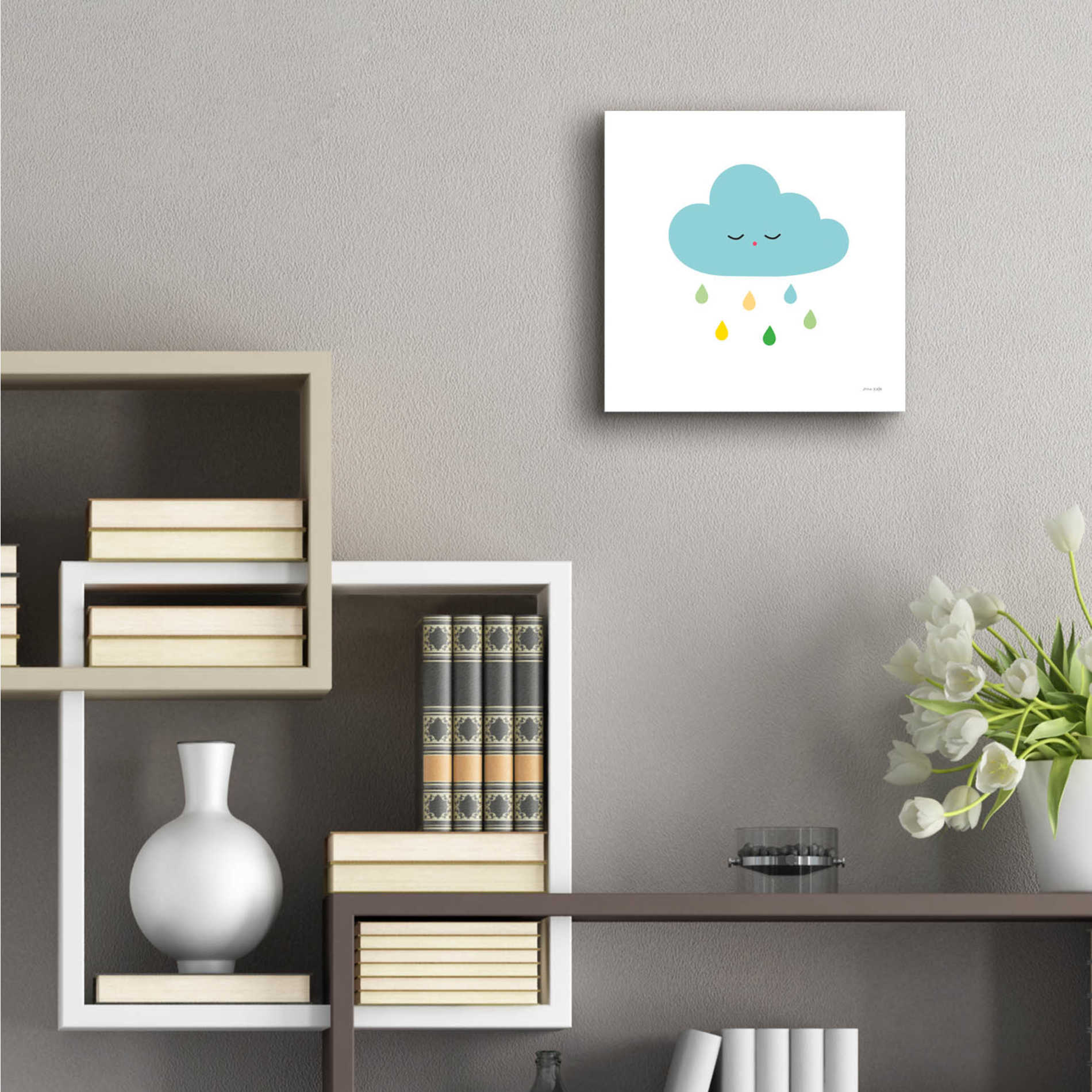 Epic Art 'Sleepy Cloud I' by Ann Kelle Designs, Acrylic Glass Wall Art,12x12