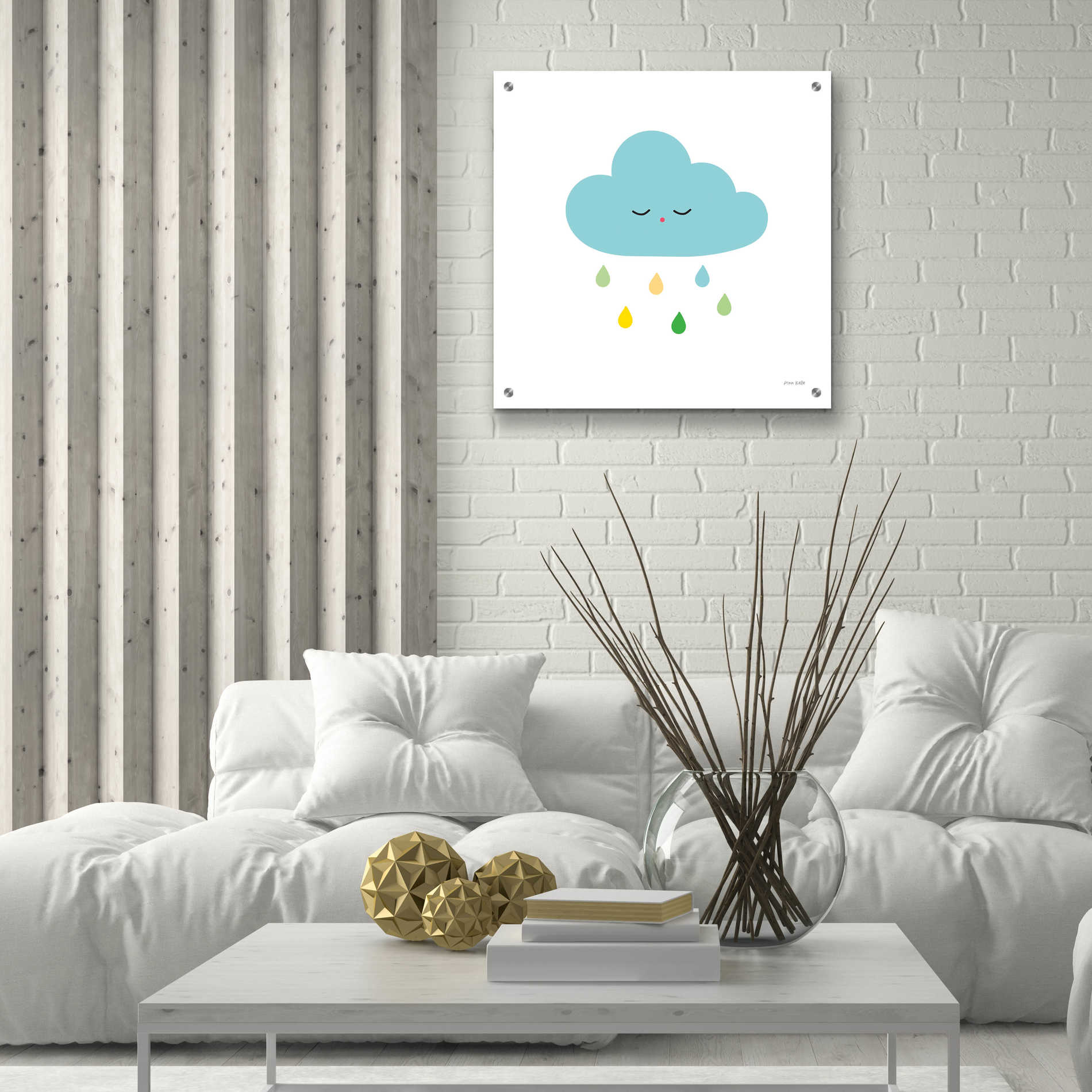 Epic Art 'Sleepy Cloud I' by Ann Kelle Designs, Acrylic Glass Wall Art,24x24