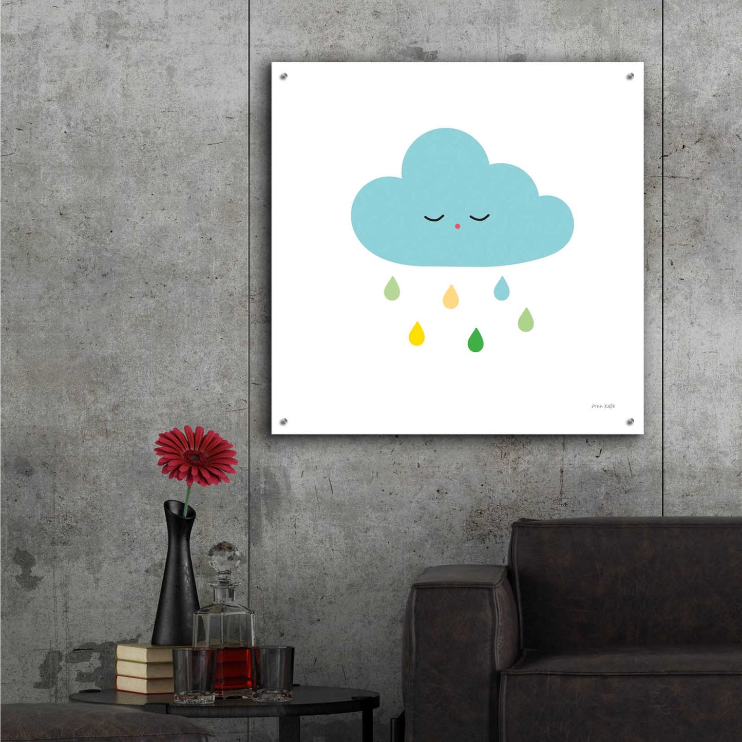 Epic Art 'Sleepy Cloud I' by Ann Kelle Designs, Acrylic Glass Wall Art,36x36