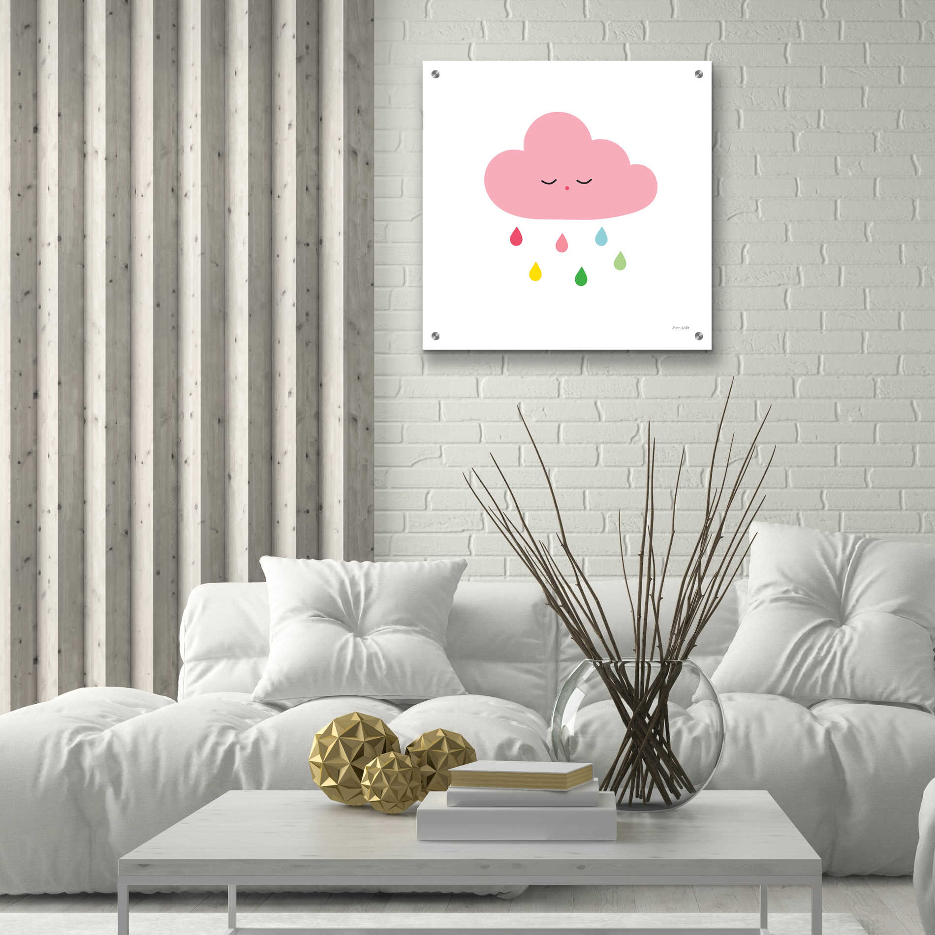 Epic Art 'Sleepy Cloud II' by Ann Kelle Designs, Acrylic Glass Wall Art,24x24
