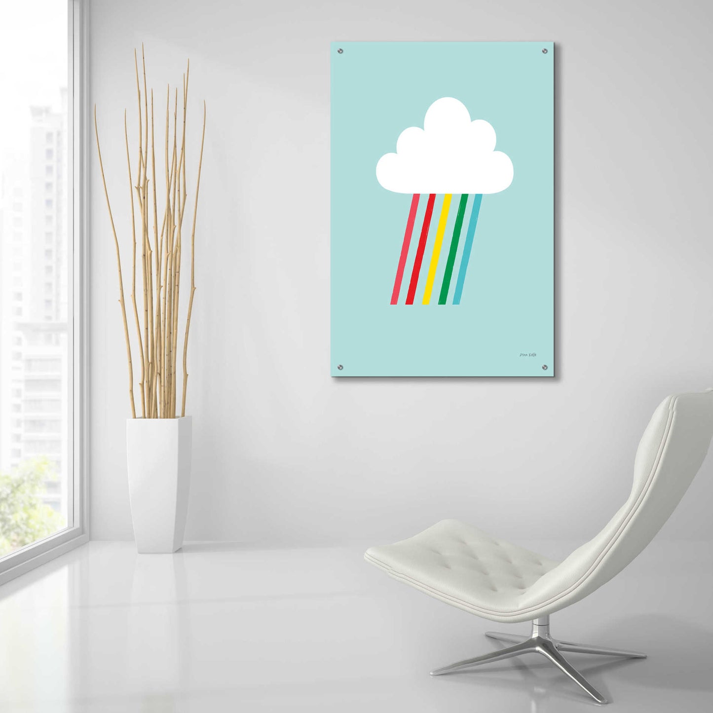 Epic Art 'Rainbow Rays II' by Ann Kelle Designs, Acrylic Glass Wall Art,24x36