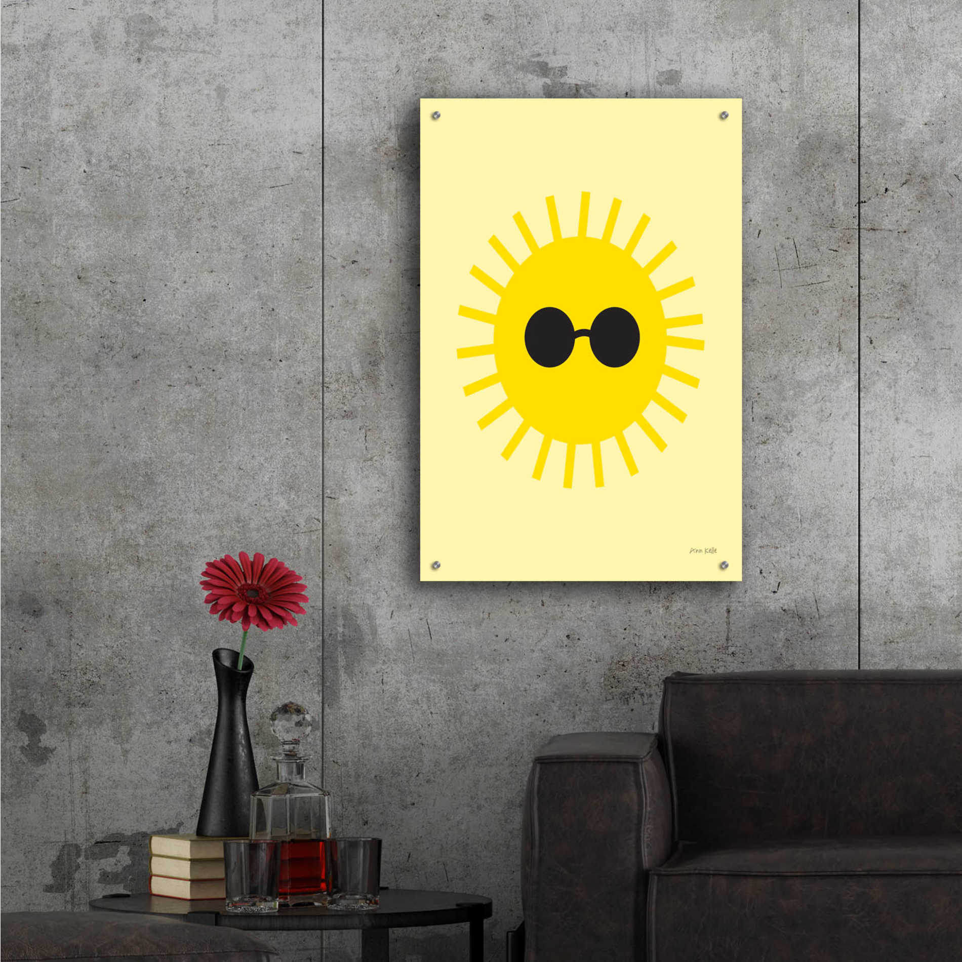Epic Art 'Sunny' by Ann Kelle Designs, Acrylic Glass Wall Art,24x36