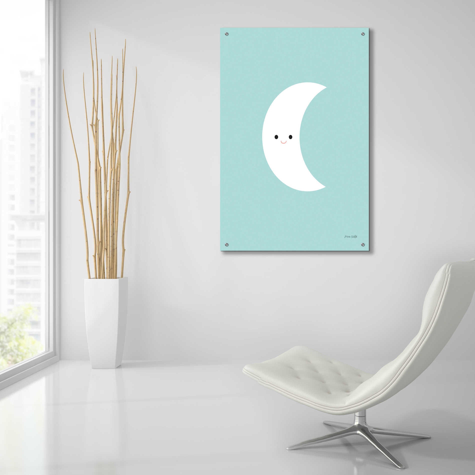 Epic Art 'Moon' by Ann Kelle Designs, Acrylic Glass Wall Art,24x36