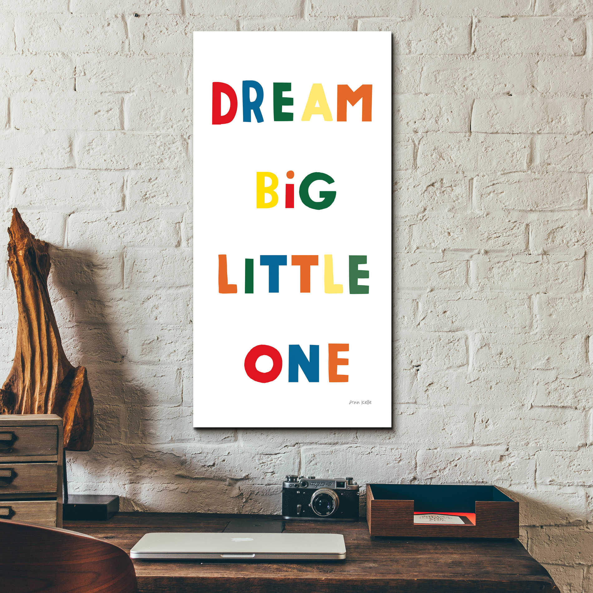 Epic Art 'Dream Big Little One Bright' by Ann Kelle Designs, Acrylic Glass Wall Art,12x24