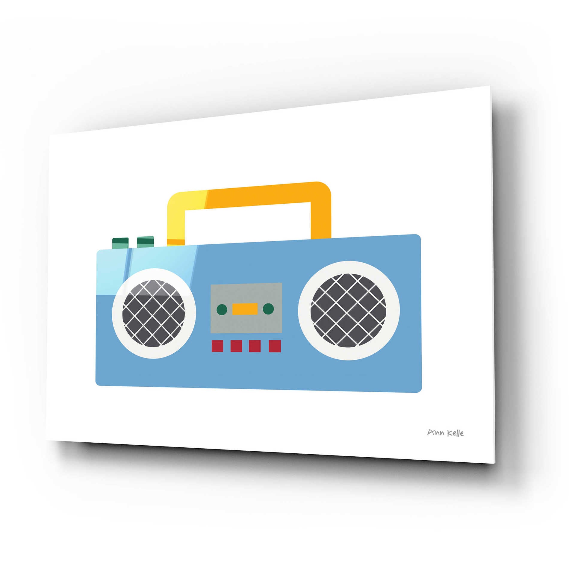 Epic Art 'Retro Boombox' by Ann Kelle Designs, Acrylic Glass Wall Art,24x16