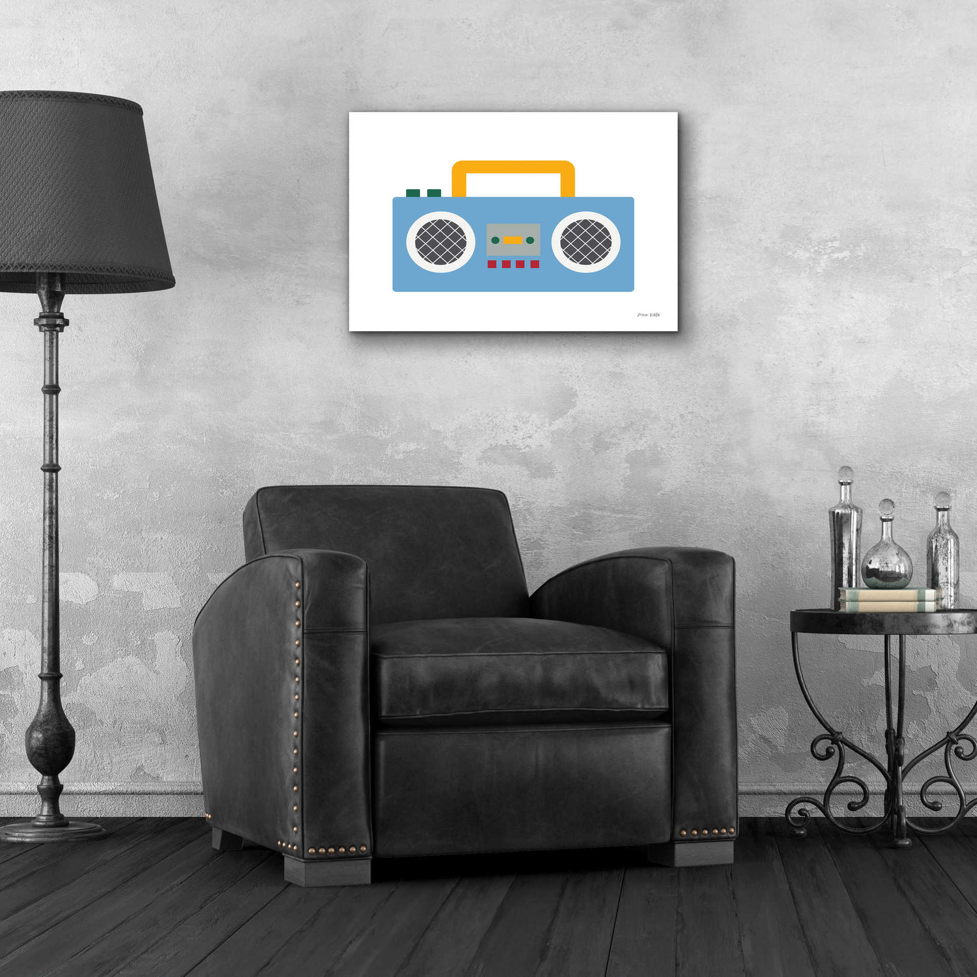 Epic Art 'Retro Boombox' by Ann Kelle Designs, Acrylic Glass Wall Art,24x16