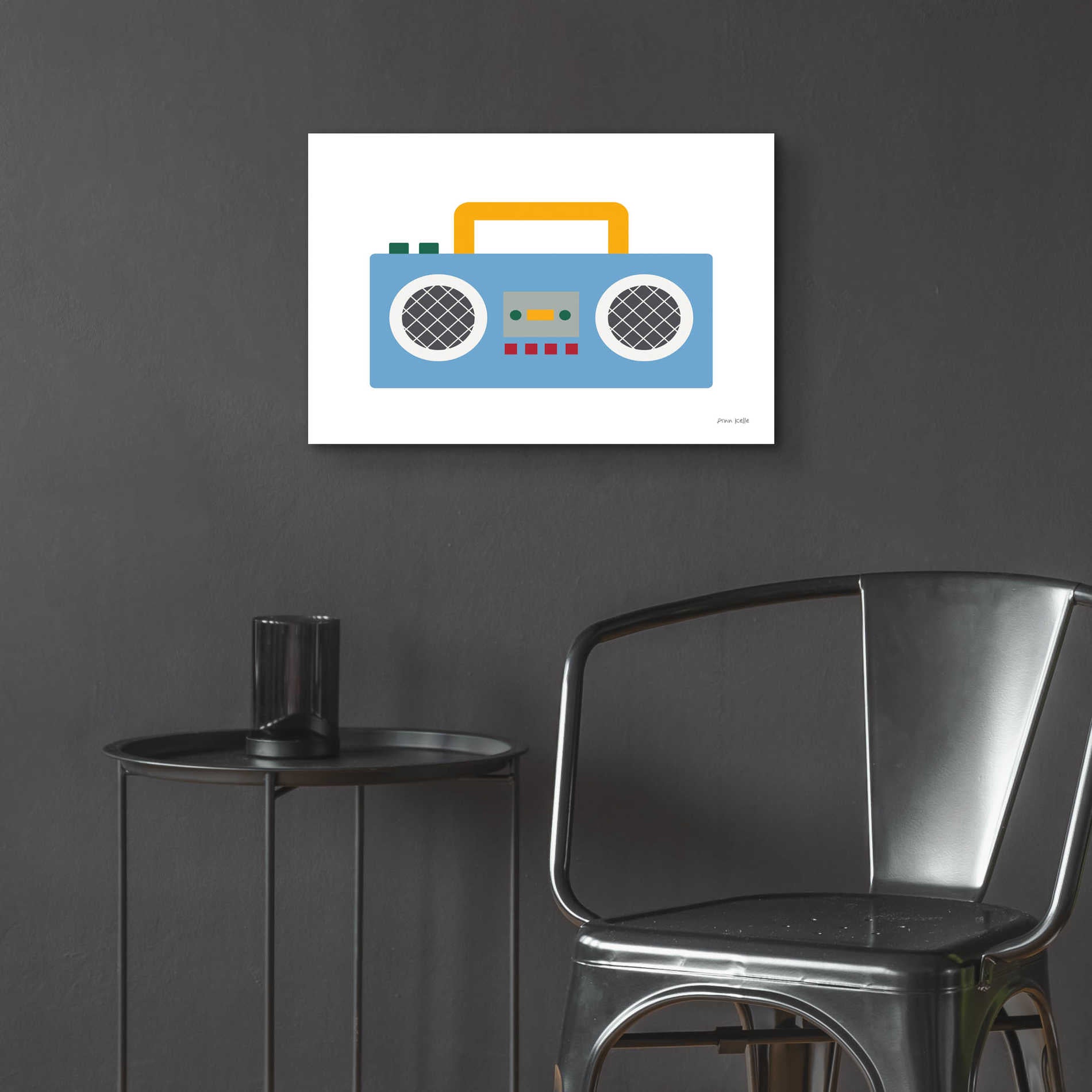 Epic Art 'Retro Boombox' by Ann Kelle Designs, Acrylic Glass Wall Art,24x16