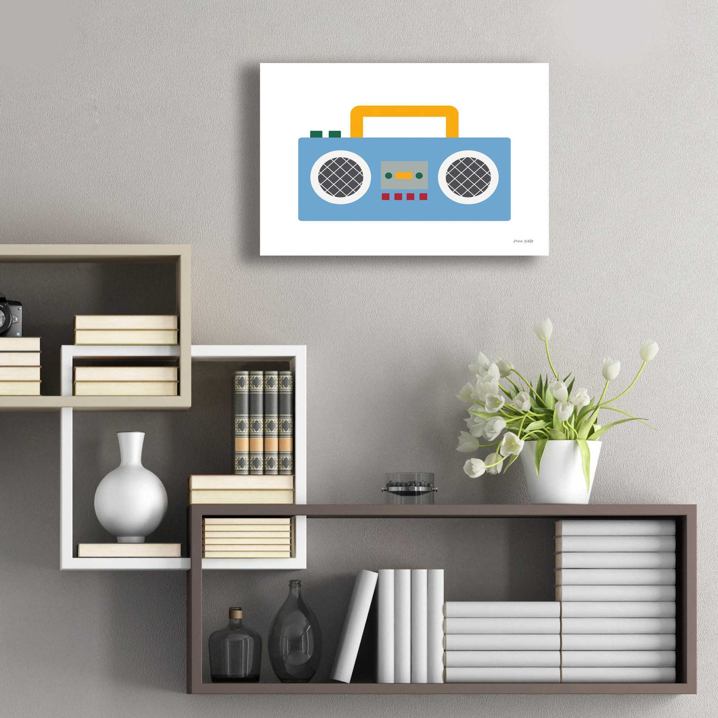 Epic Art 'Retro Boombox' by Ann Kelle Designs, Acrylic Glass Wall Art,24x16