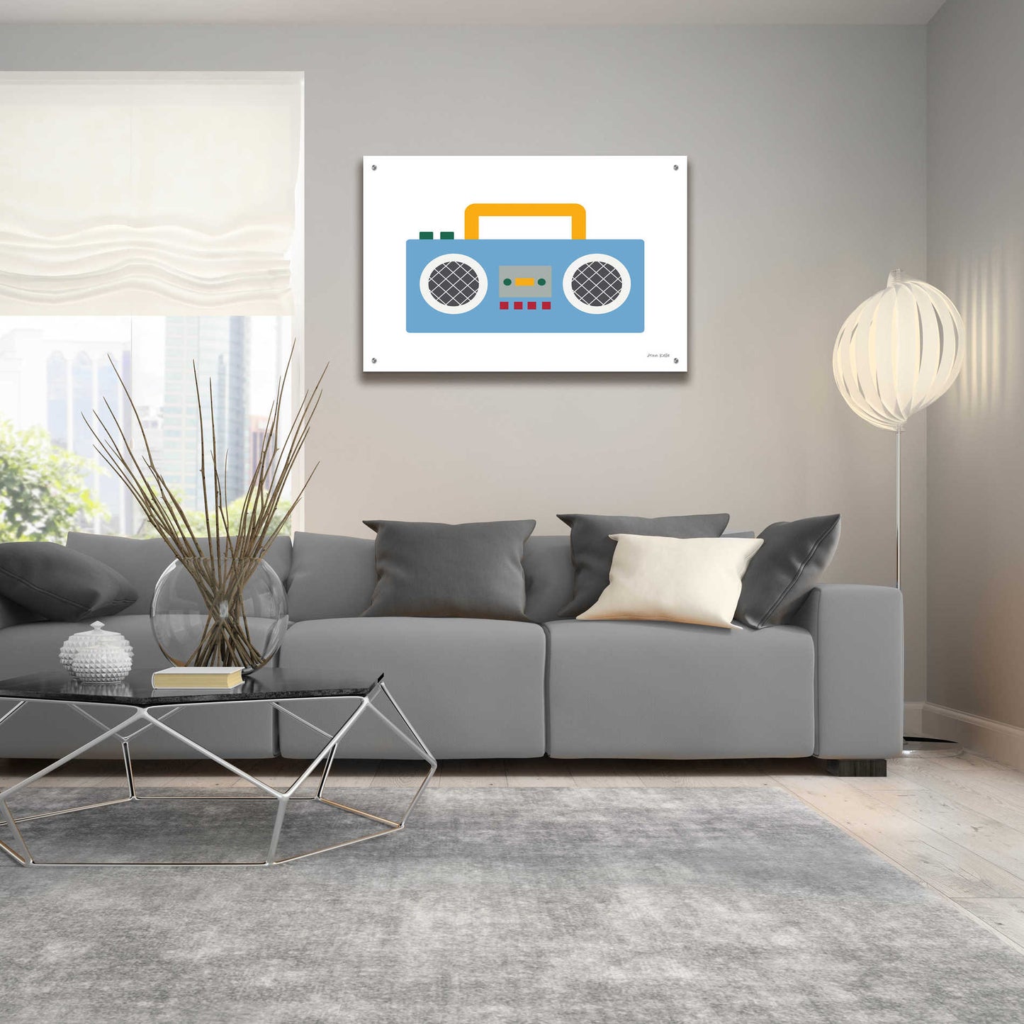 Epic Art 'Retro Boombox' by Ann Kelle Designs, Acrylic Glass Wall Art,36x24