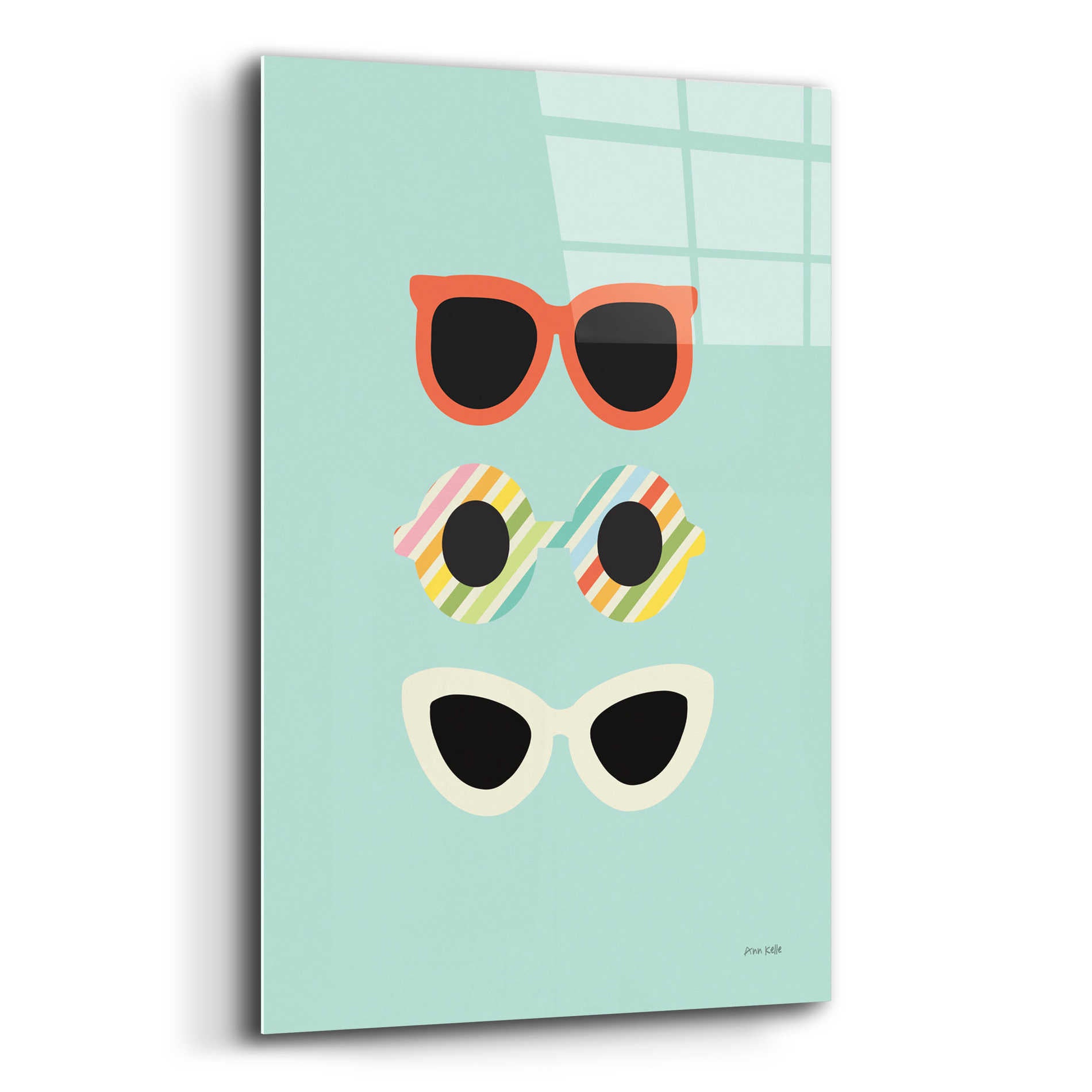 Epic Art 'Glamour Sunglasses' by Ann Kelle Designs, Acrylic Glass Wall Art,12x16