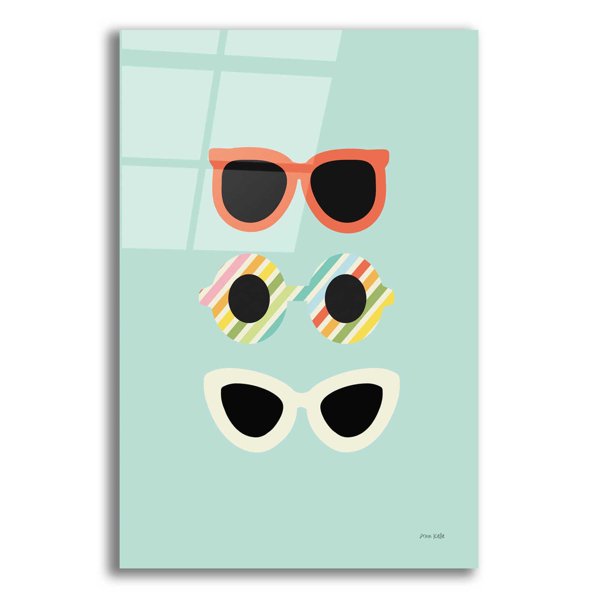 Epic Art 'Glamour Sunglasses' by Ann Kelle Designs, Acrylic Glass Wall Art,12x16
