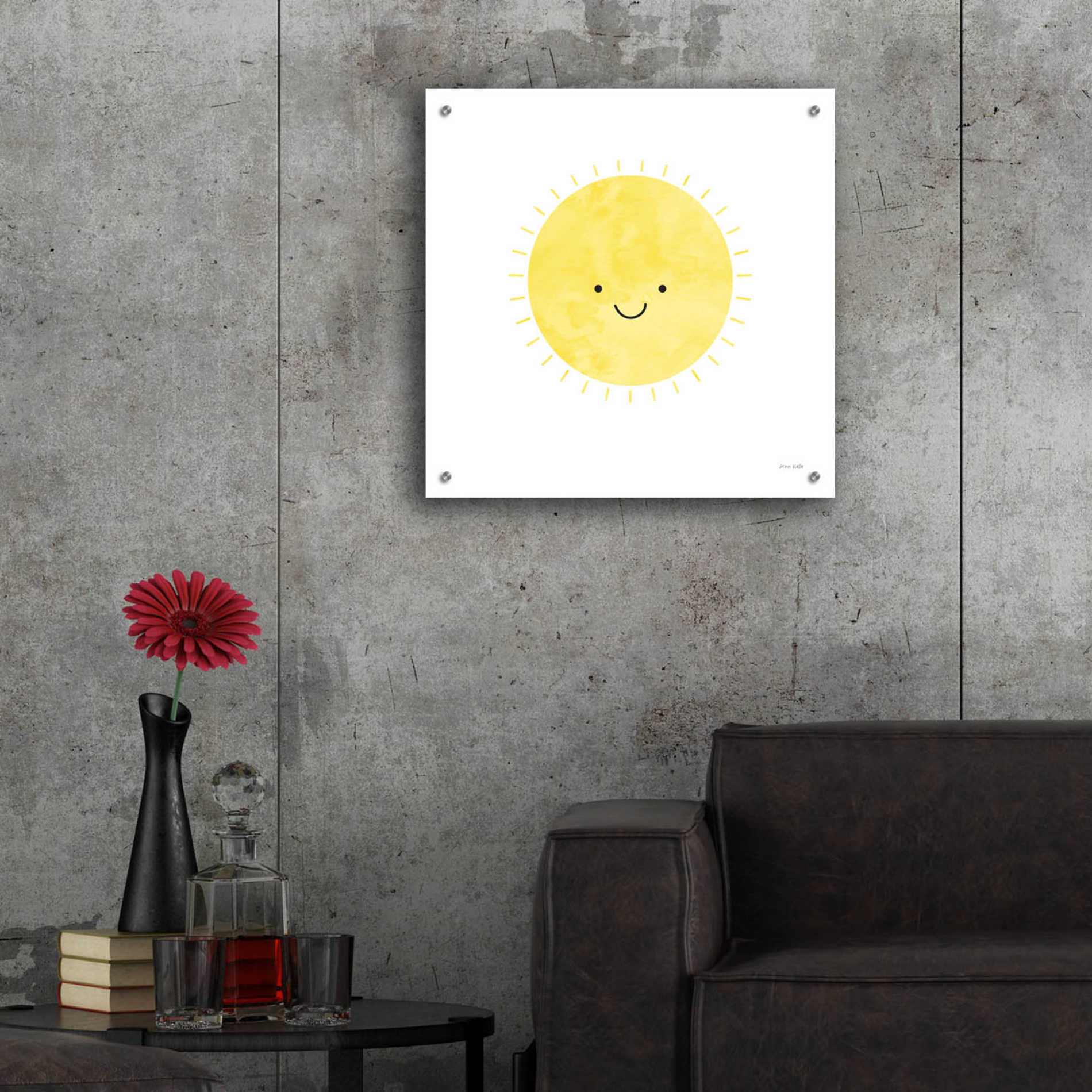 Epic Art 'Sunny Smile Days' by Ann Kelle Designs, Acrylic Glass Wall Art,24x24