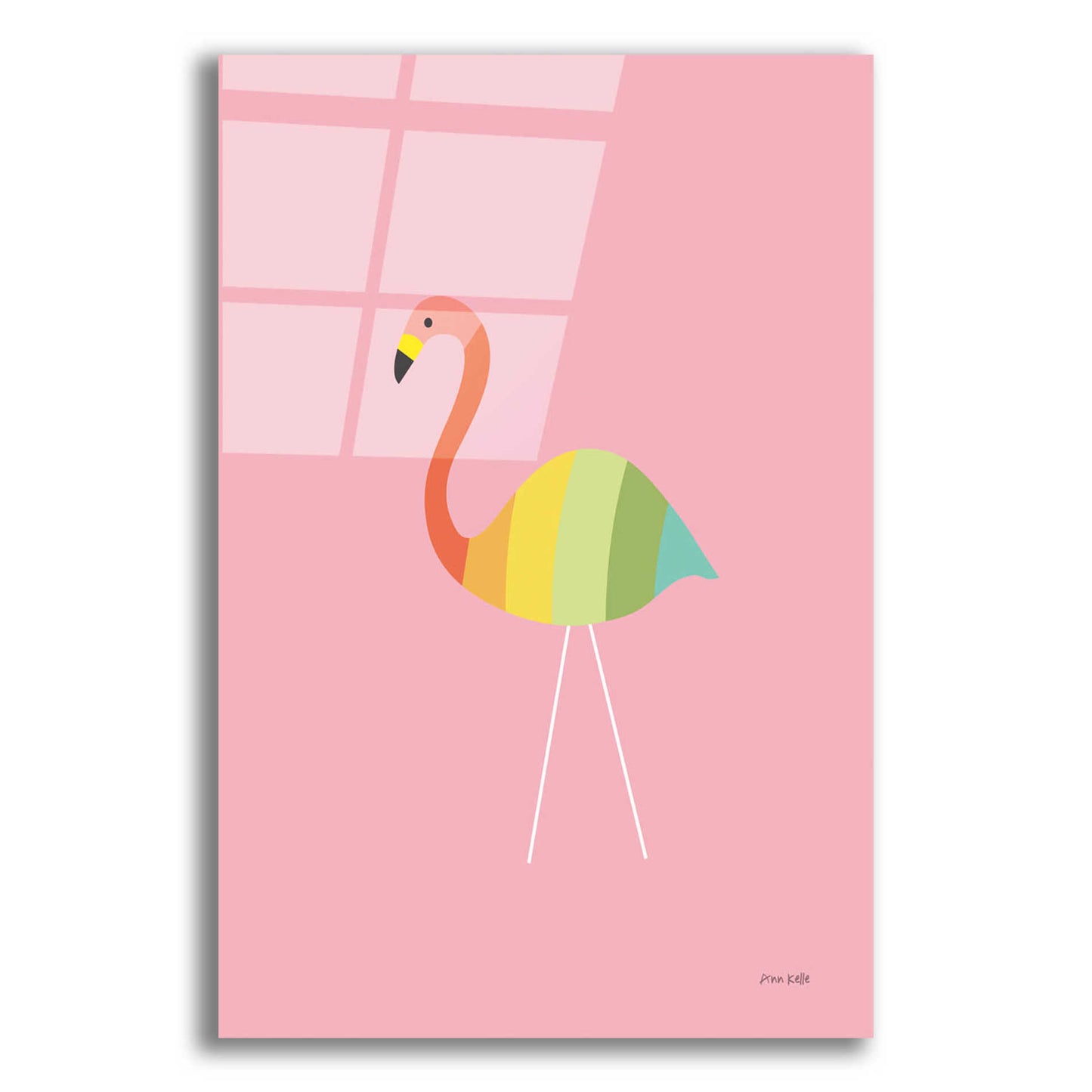 Epic Art 'Flamingo Colors' by Ann Kelle Designs, Acrylic Glass Wall Art,12x16