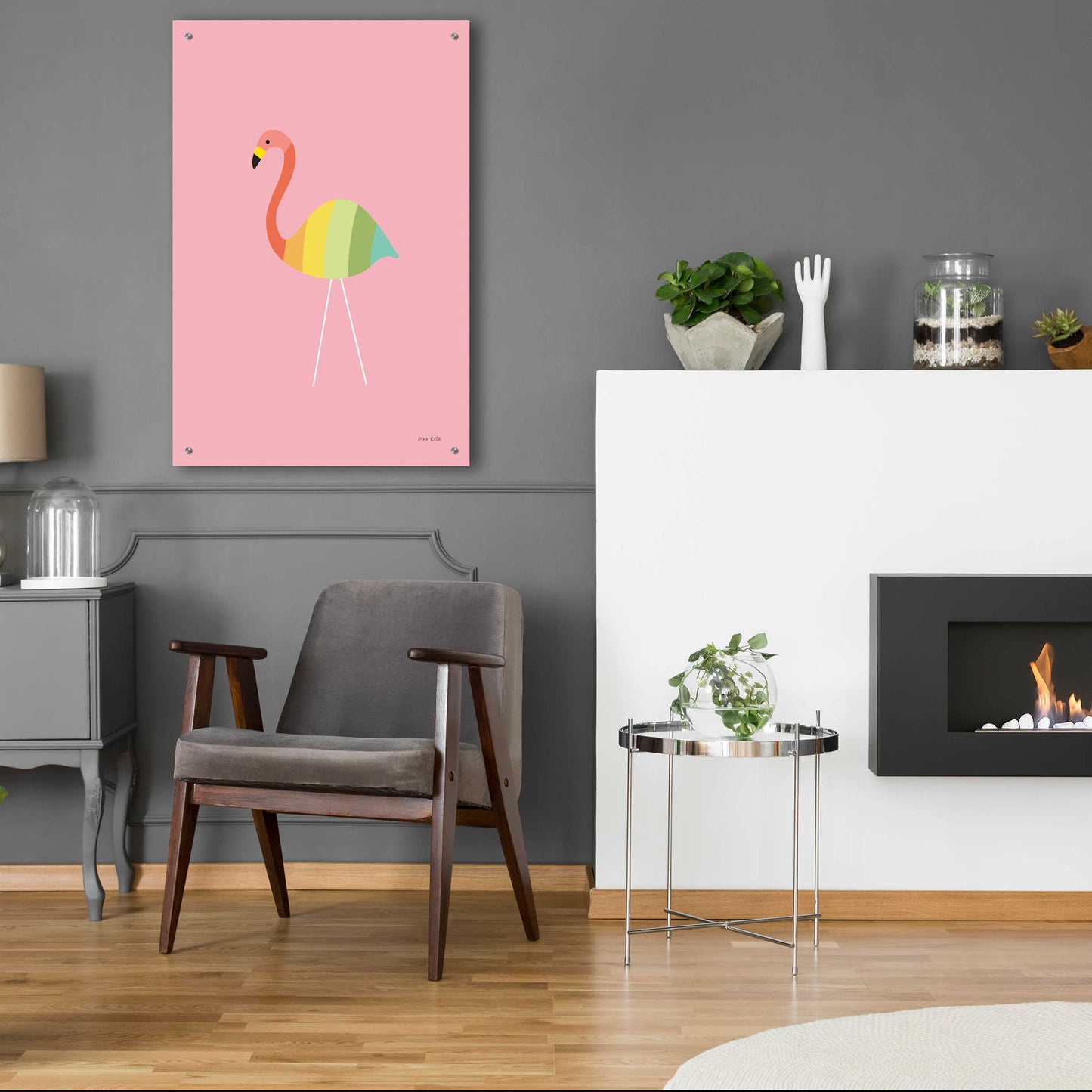 Epic Art 'Flamingo Colors' by Ann Kelle Designs, Acrylic Glass Wall Art,24x36