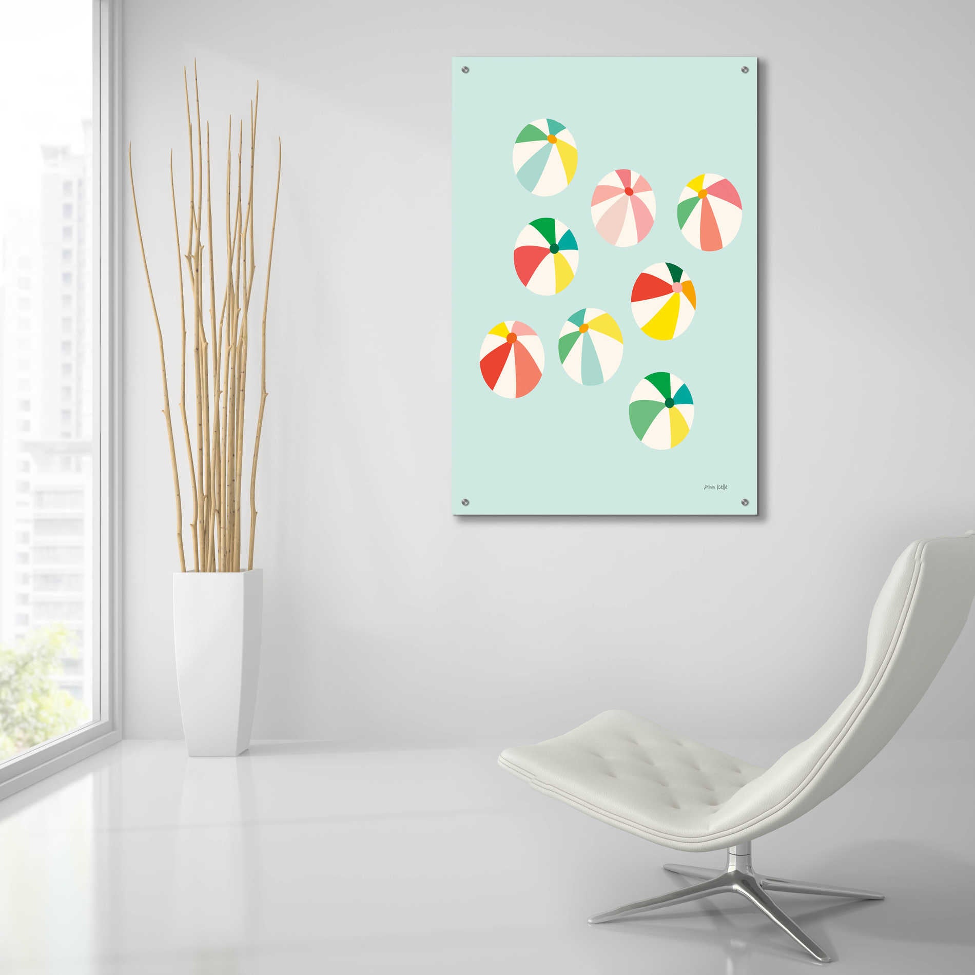 Epic Art 'Beach Umbrellas' by Ann Kelle Designs, Acrylic Glass Wall Art,24x36