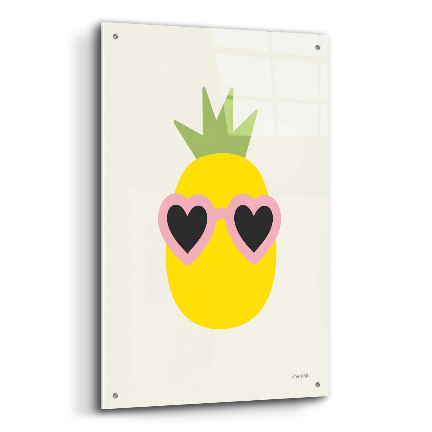 Epic Art 'Sunny Pineapple' by Ann Kelle Designs, Acrylic Glass Wall Art,24x36