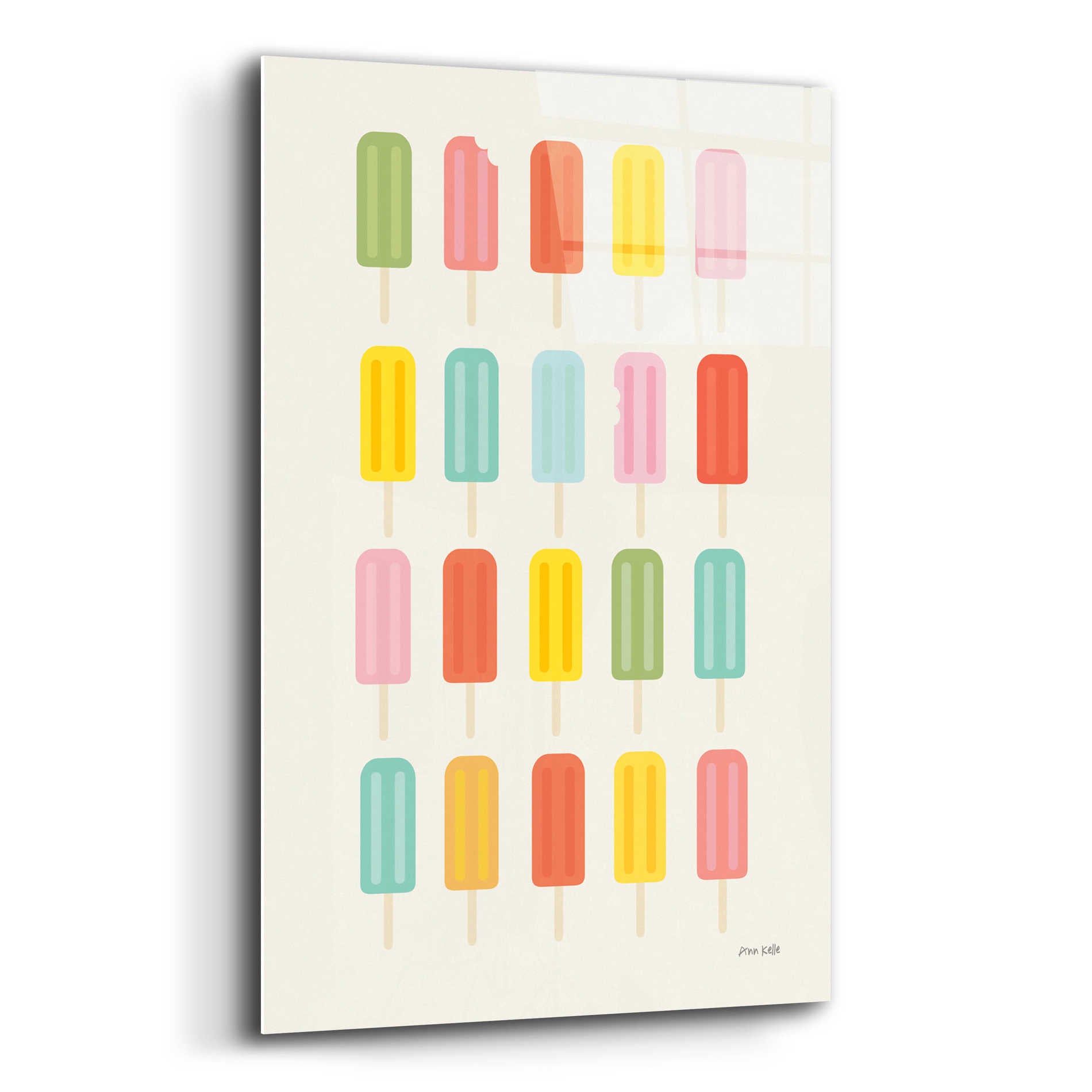 Epic Art 'Colorful Popsicles' by Ann Kelle Designs, Acrylic Glass Wall Art,12x16