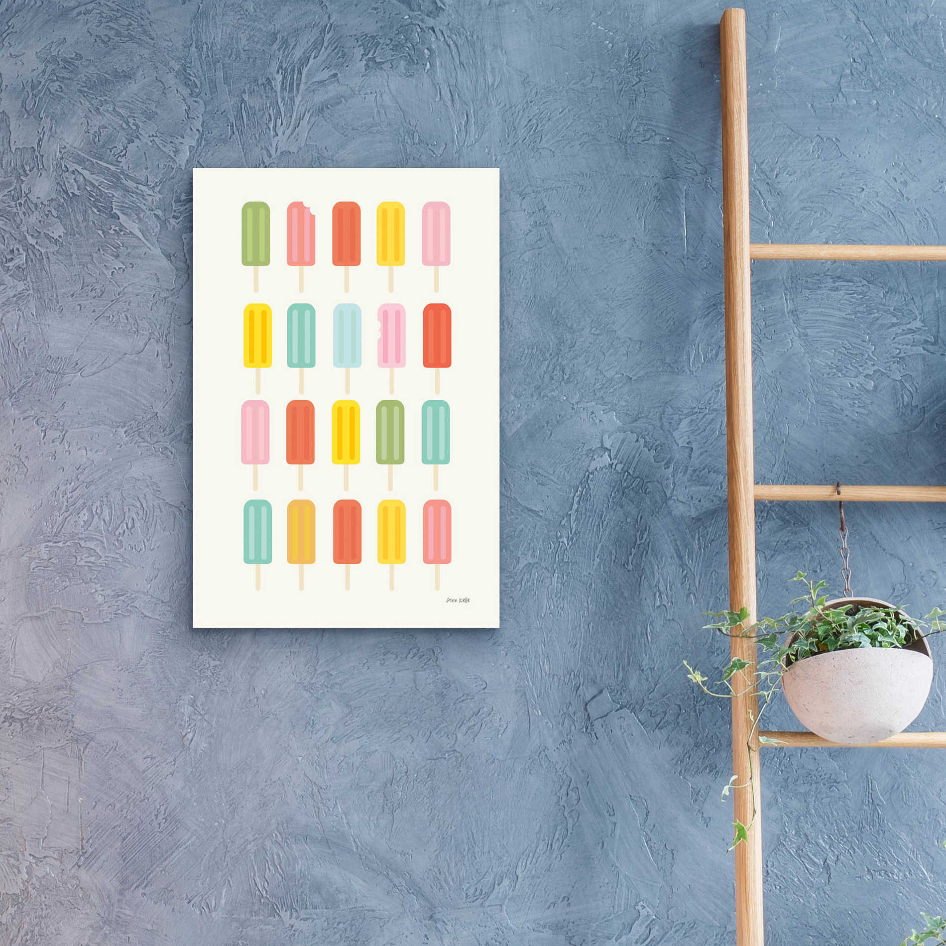 Epic Art 'Colorful Popsicles' by Ann Kelle Designs, Acrylic Glass Wall Art,16x24