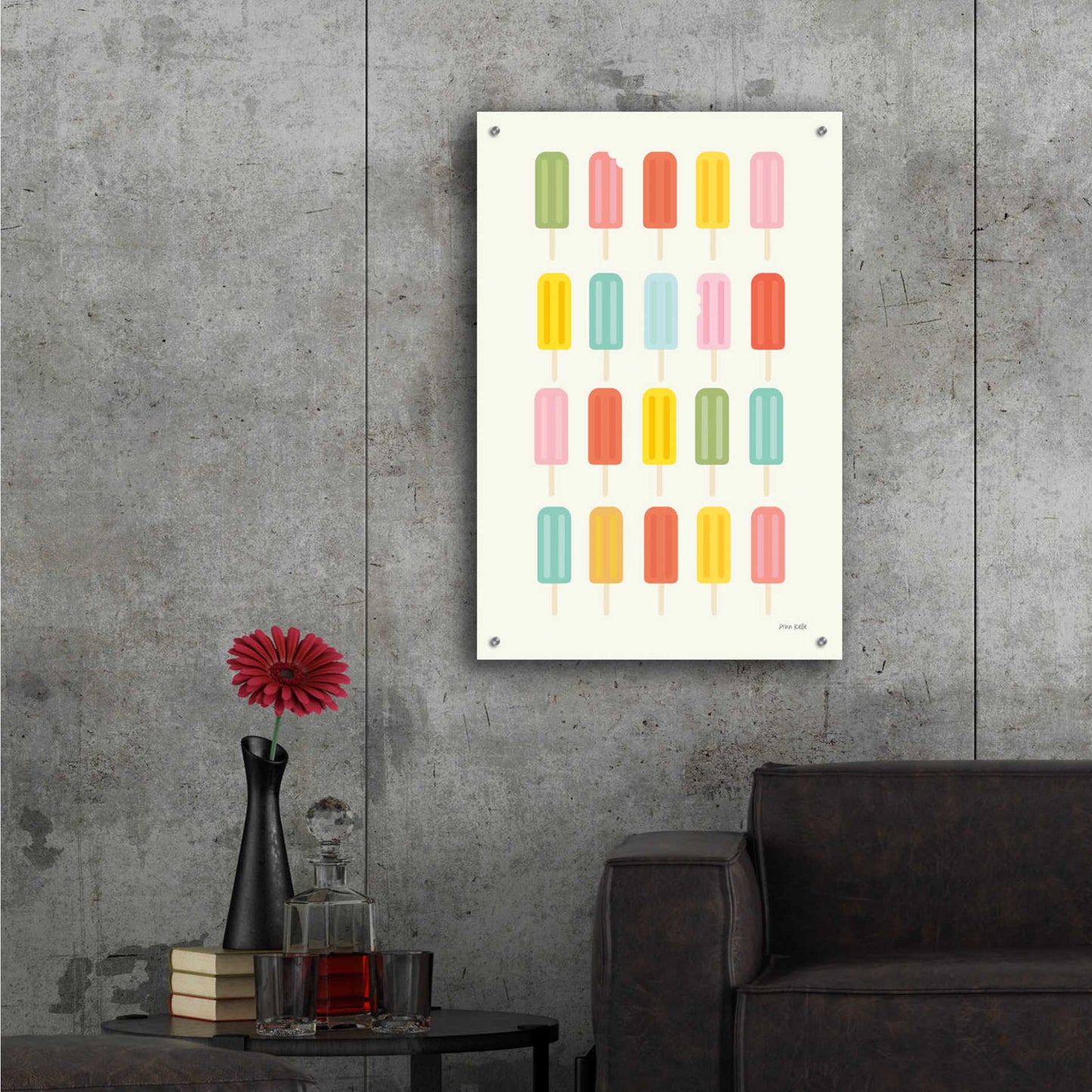 Epic Art 'Colorful Popsicles' by Ann Kelle Designs, Acrylic Glass Wall Art,24x36