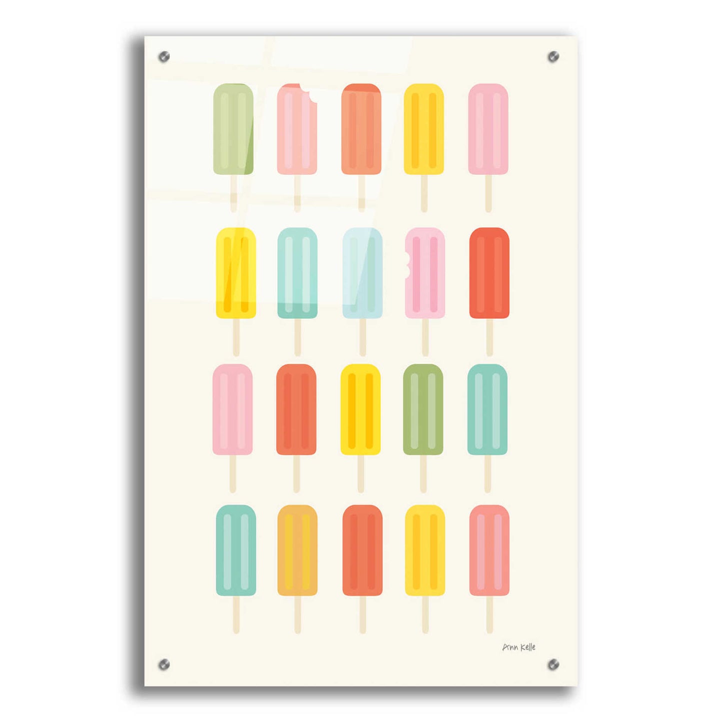 Epic Art 'Colorful Popsicles' by Ann Kelle Designs, Acrylic Glass Wall Art,24x36