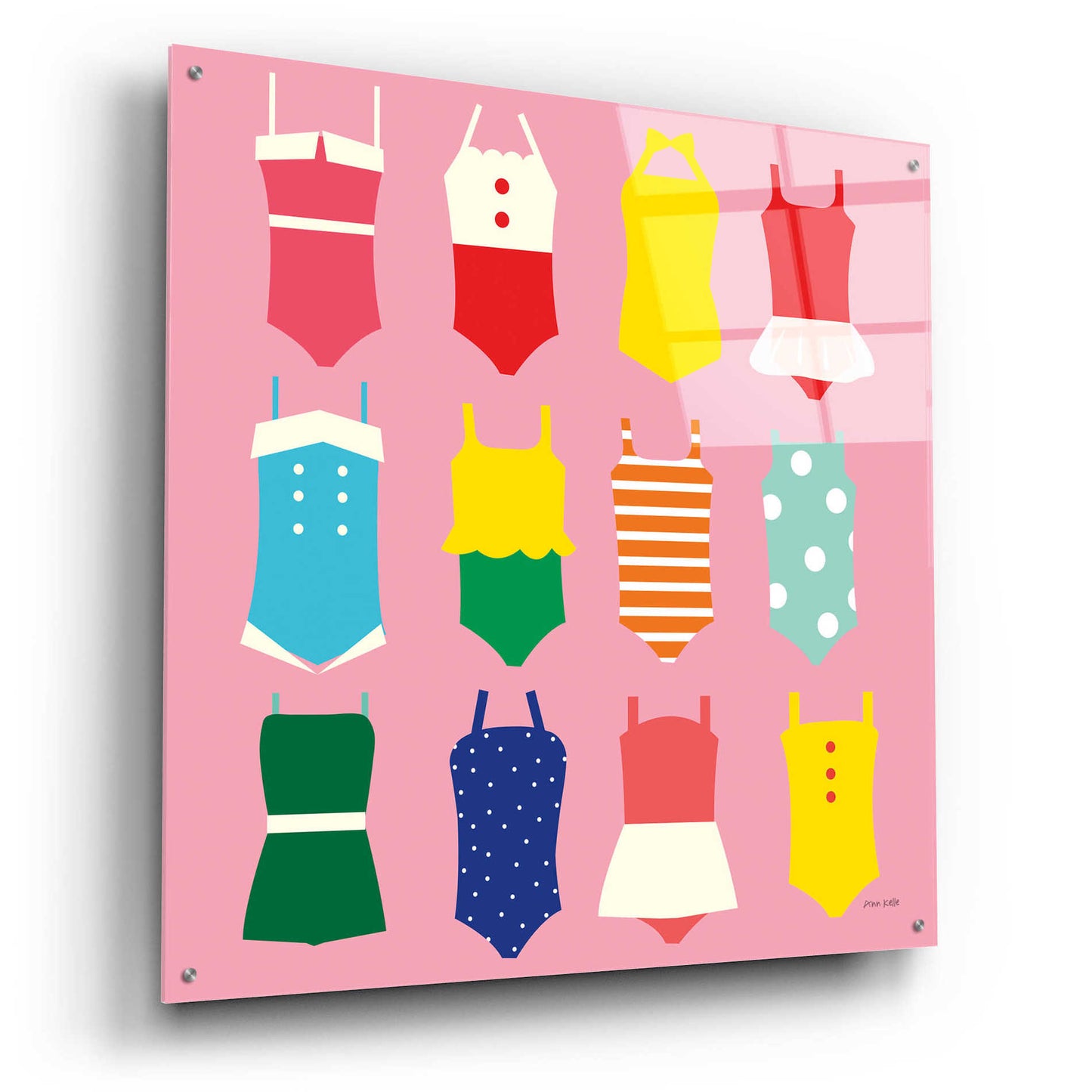 Epic Art 'Bathing Suits Galore' by Ann Kelle Designs, Acrylic Glass Wall Art,36x36