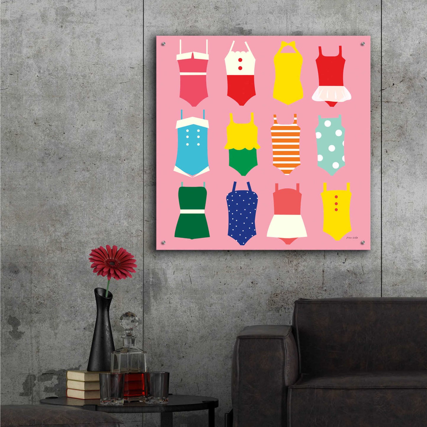 Epic Art 'Bathing Suits Galore' by Ann Kelle Designs, Acrylic Glass Wall Art,36x36