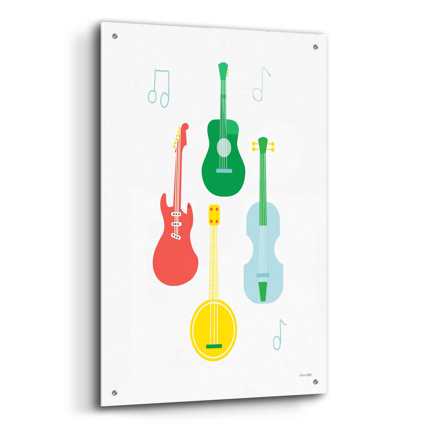 Epic Art 'Lets Listen to Music IV' by Ann Kelle Designs, Acrylic Glass Wall Art,24x36