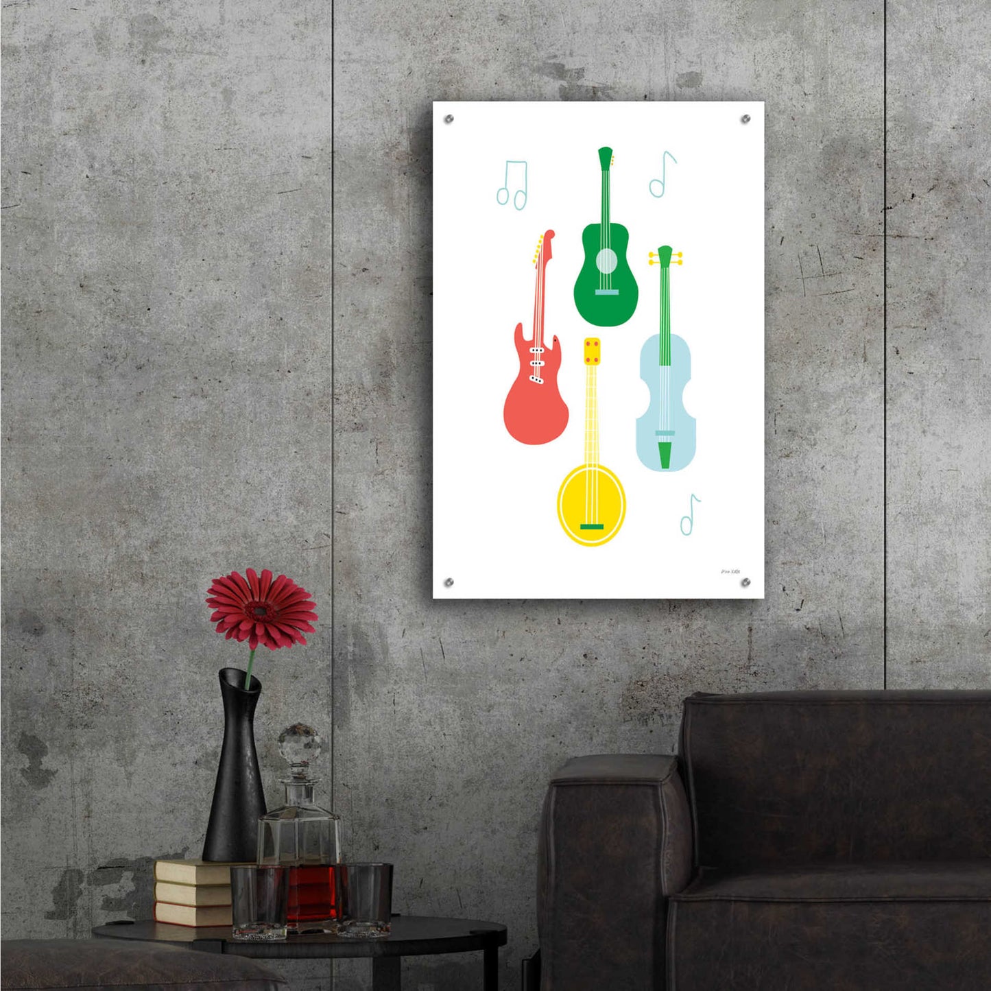 Epic Art 'Lets Listen to Music IV' by Ann Kelle Designs, Acrylic Glass Wall Art,24x36