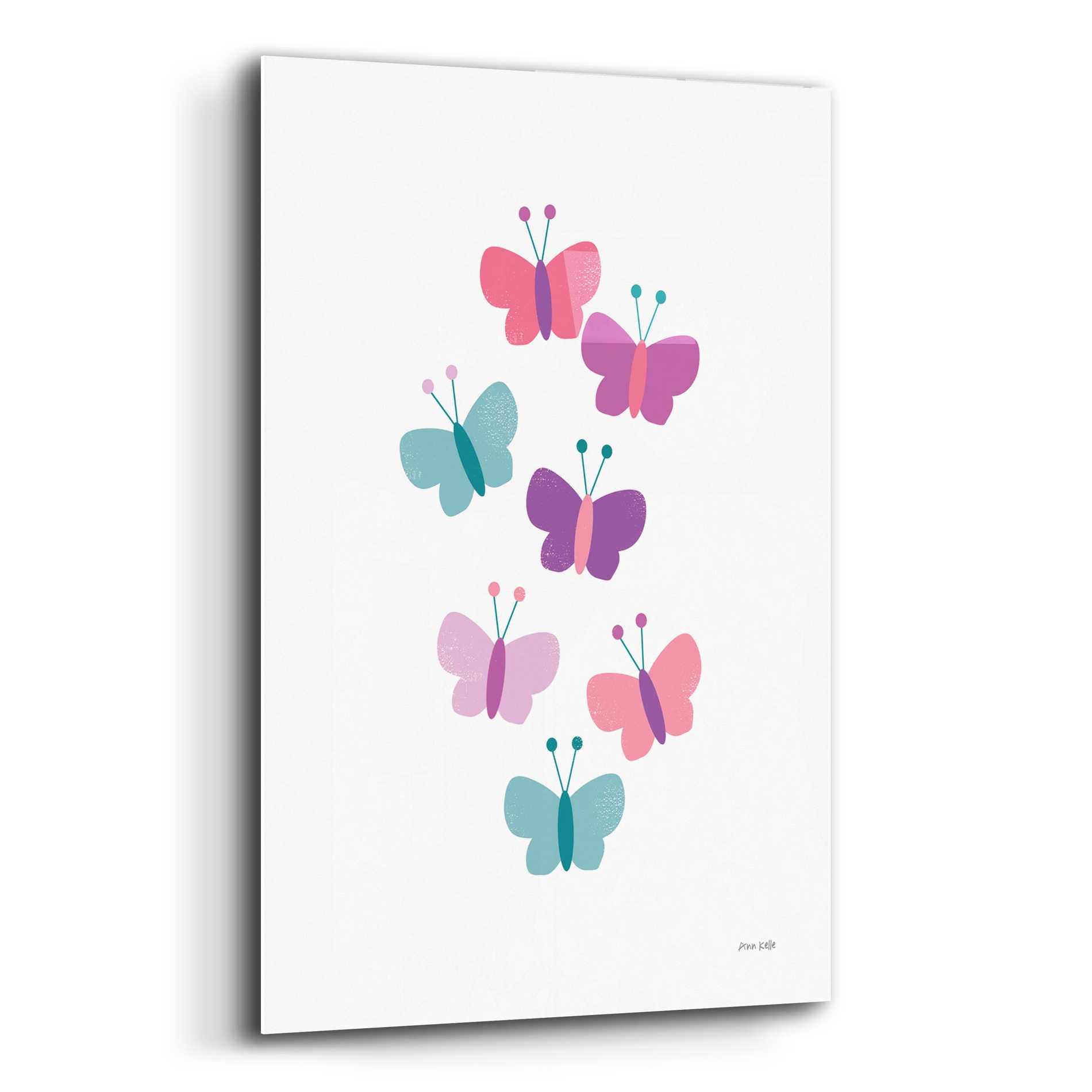 Epic Art 'Butterfly Friends Girly' by Ann Kelle Designs, Acrylic Glass Wall Art,12x16