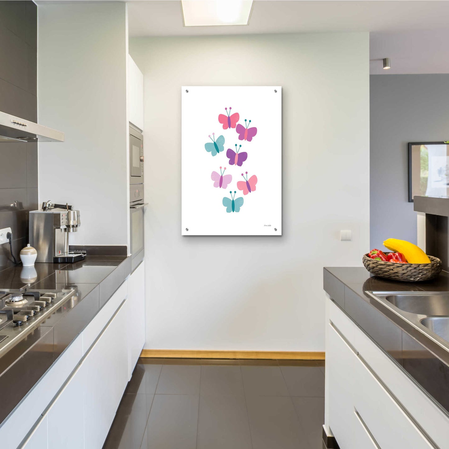 Epic Art 'Butterfly Friends Girly' by Ann Kelle Designs, Acrylic Glass Wall Art,24x36