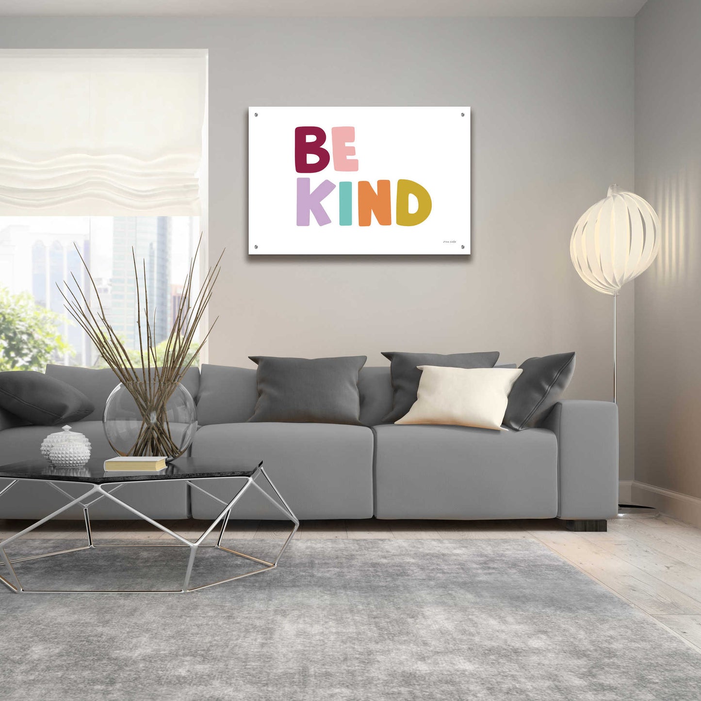 Epic Art 'Be Kind Pastel' by Ann Kelle Designs, Acrylic Glass Wall Art,36x24