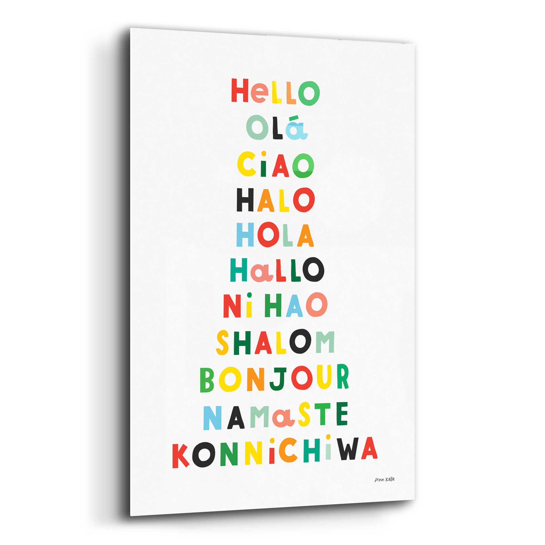 Epic Art 'Language of Hellos' by Ann Kelle Designs, Acrylic Glass Wall Art,12x16