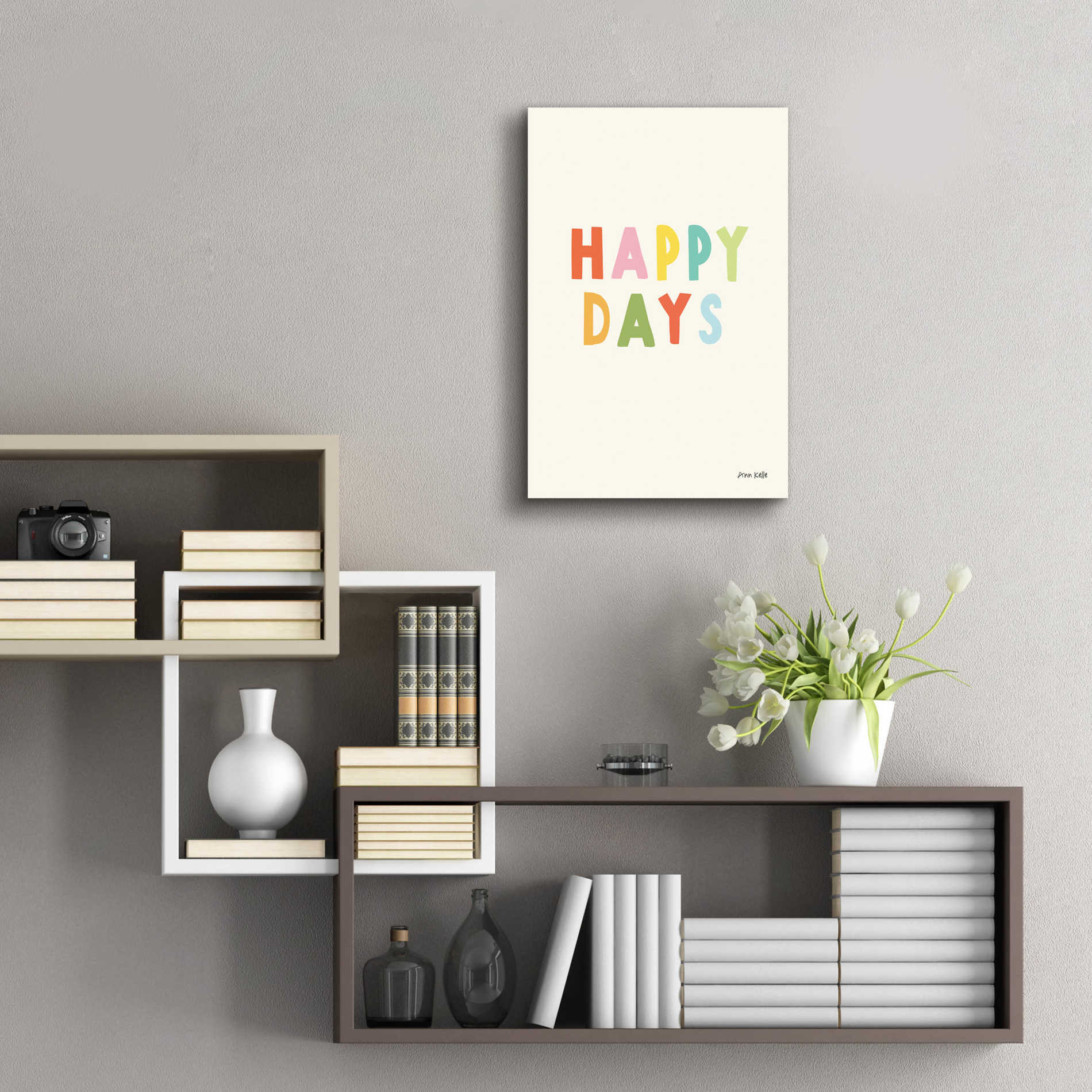 Epic Art 'Happy Days' by Ann Kelle Designs, Acrylic Glass Wall Art,16x24