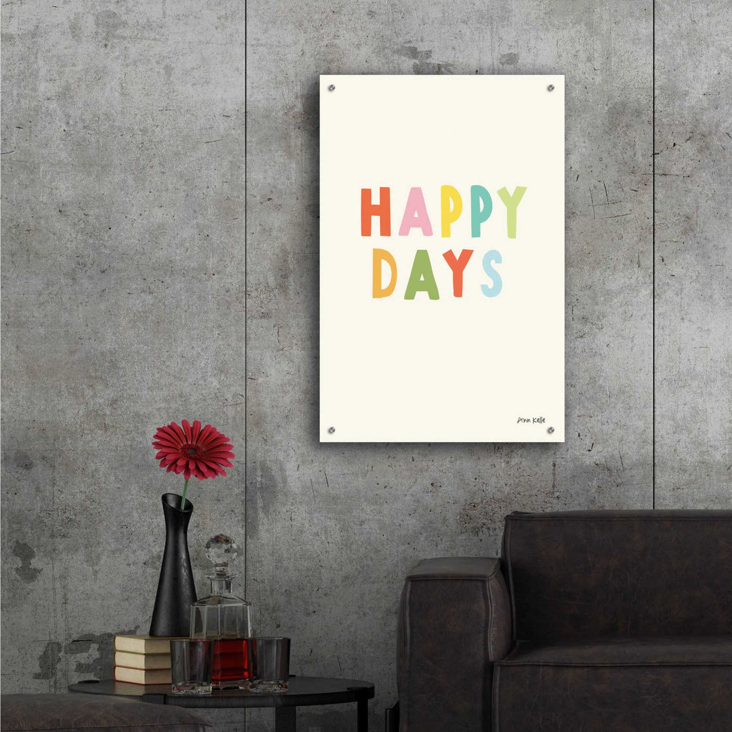 Epic Art 'Happy Days' by Ann Kelle Designs, Acrylic Glass Wall Art,24x36