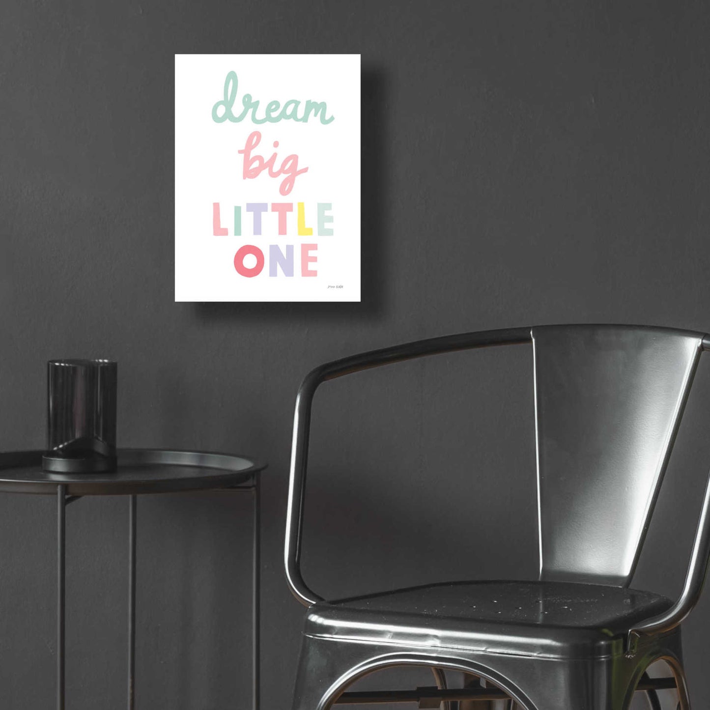 Epic Art 'Dream Big Little One Cursive' by Ann Kelle Designs, Acrylic Glass Wall Art,12x16