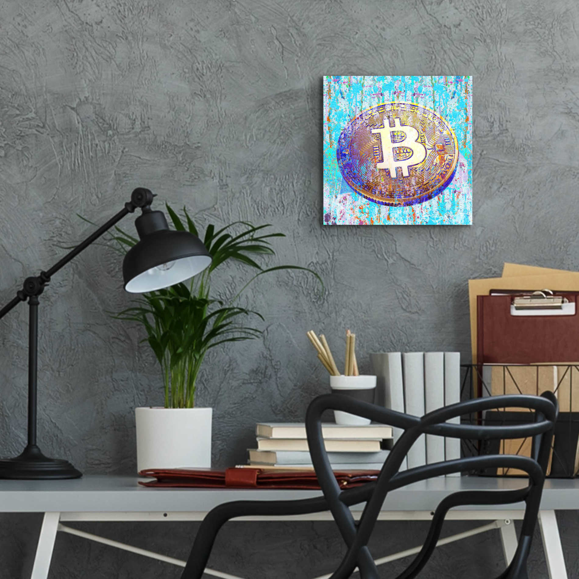 Epic Art 'The Inextinguishable Bitcoin,' Acrylic Wall Art,12x12