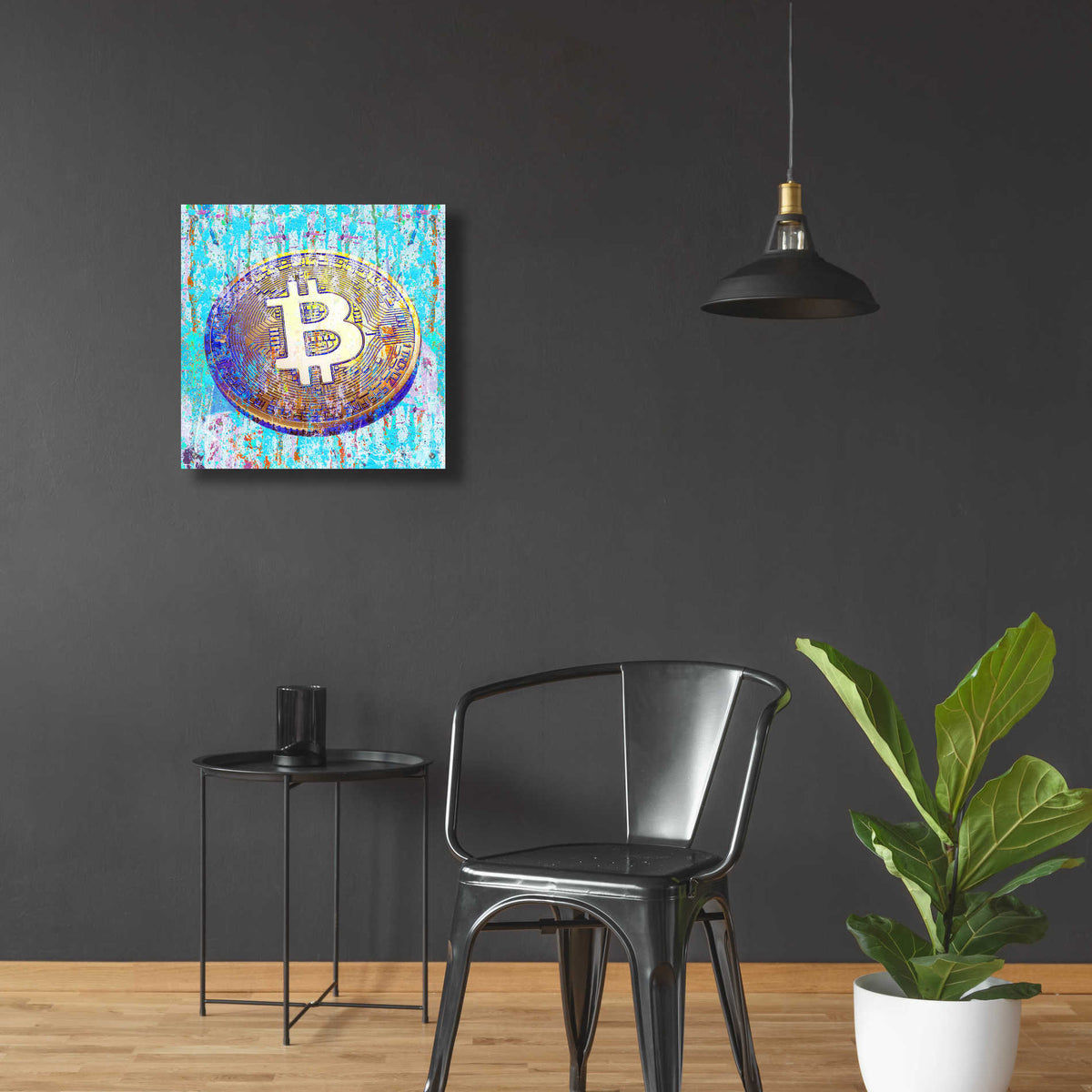 Epic Art 'The Inextinguishable Bitcoin,' Acrylic Wall Art,24x24