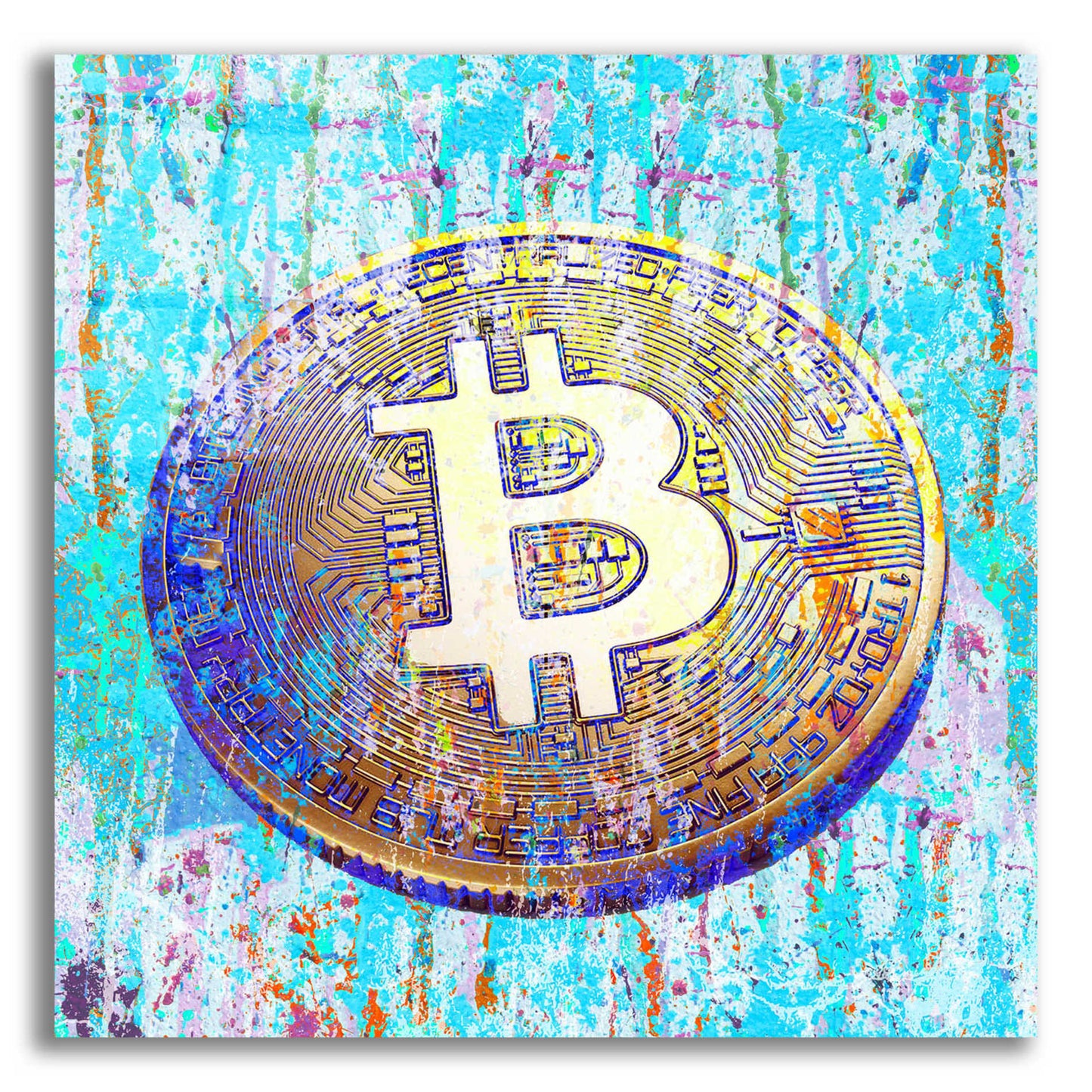 Epic Art 'The Inextinguishable Bitcoin,' Acrylic Wall Art,12x12x1.1x0,18x18x1.1x0,26x26x1.74x0,37x37x1.74x0