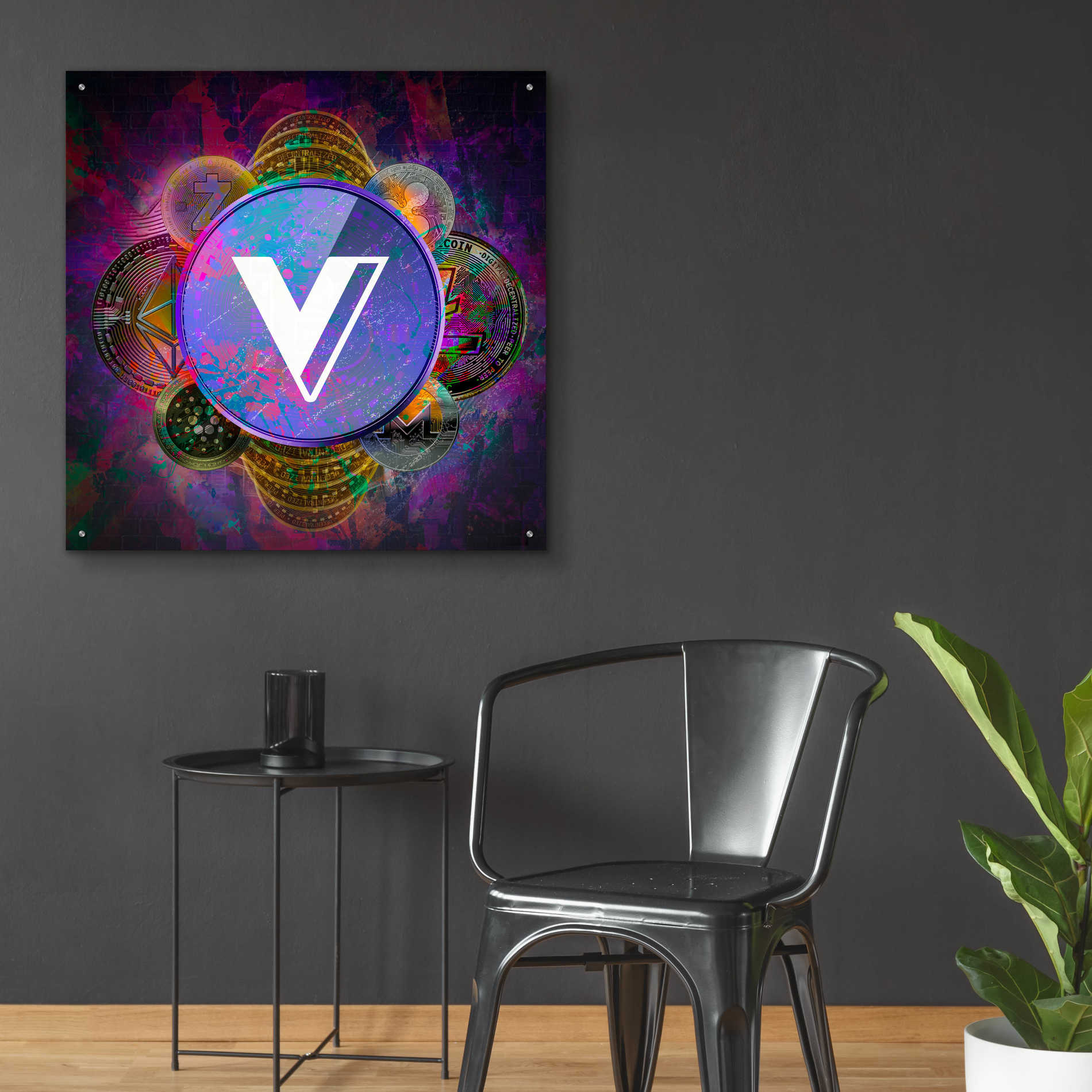 Epic Art 'VGX Voyager Crypto Pyramid,' Acrylic Wall Art,36x36